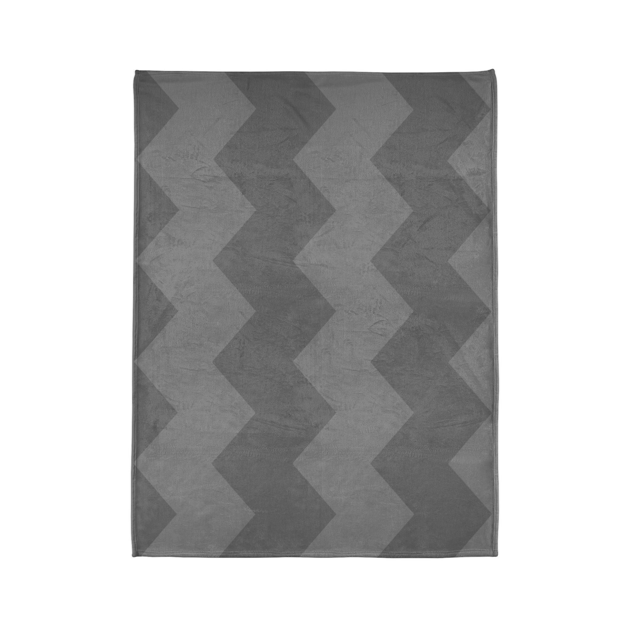 Chevron Plush Blanket — Cozy Gray Zigzag Throw - Image 3