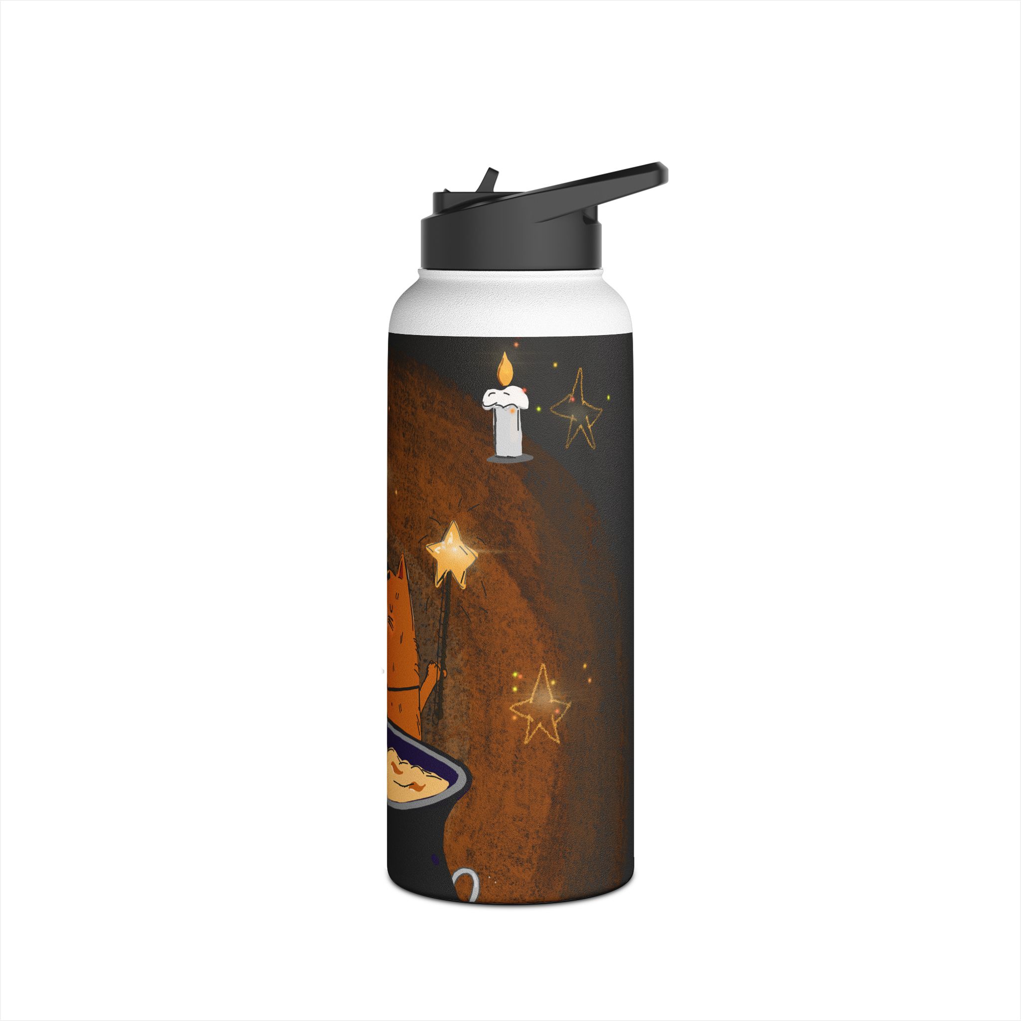 Witch Cat Brewing Potion water bottle | Stainless Steel Bottle - Image 15