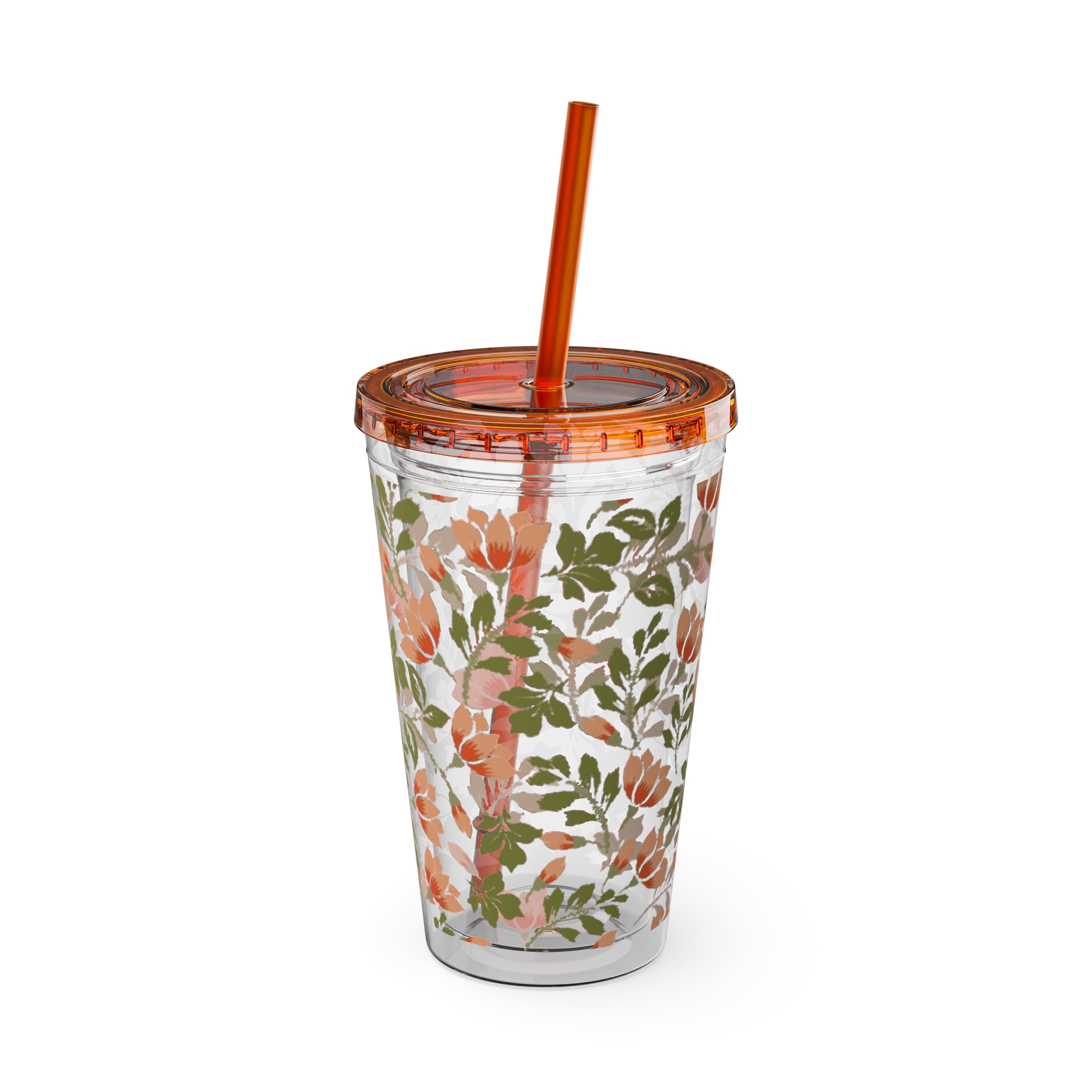 Floral Tumbler with Straw, 16oz - Image 12