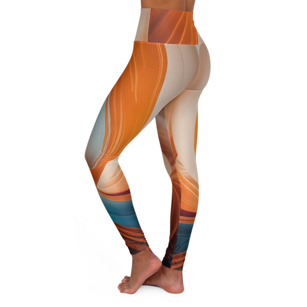 Abstract Desert Waves High-Waisted Yoga Leggings