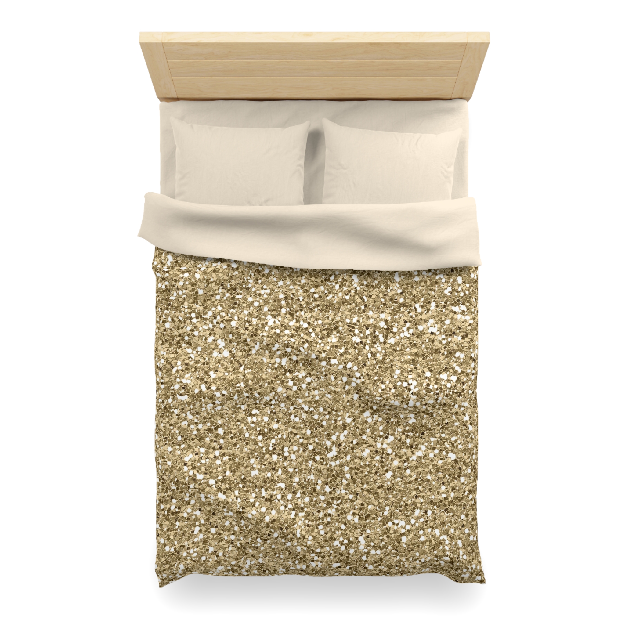 Gold Glitter Microfiber Duvet Cover — Sparkling Metallic Bedding - Image 20