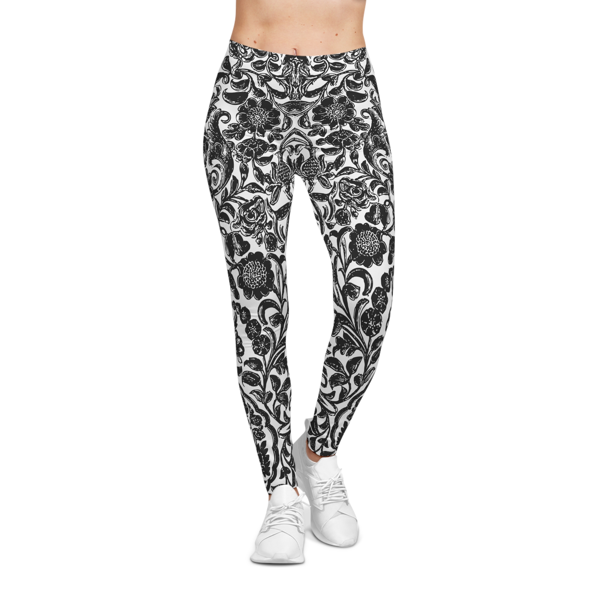Floral Damask Leggings - Image 4