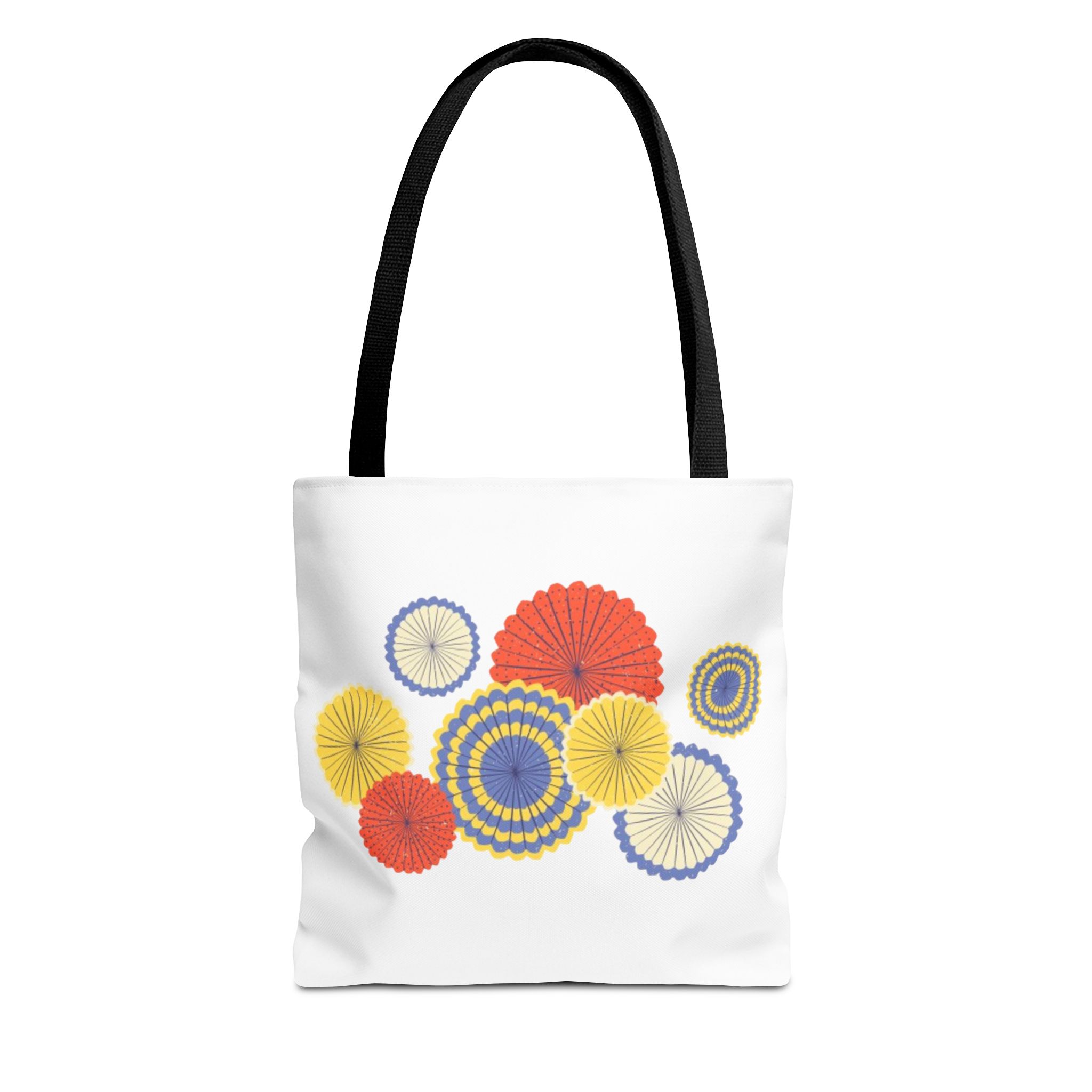 Floral Paper Fans Tote Bag — Colorful Retro Sunburst Design - Image 6