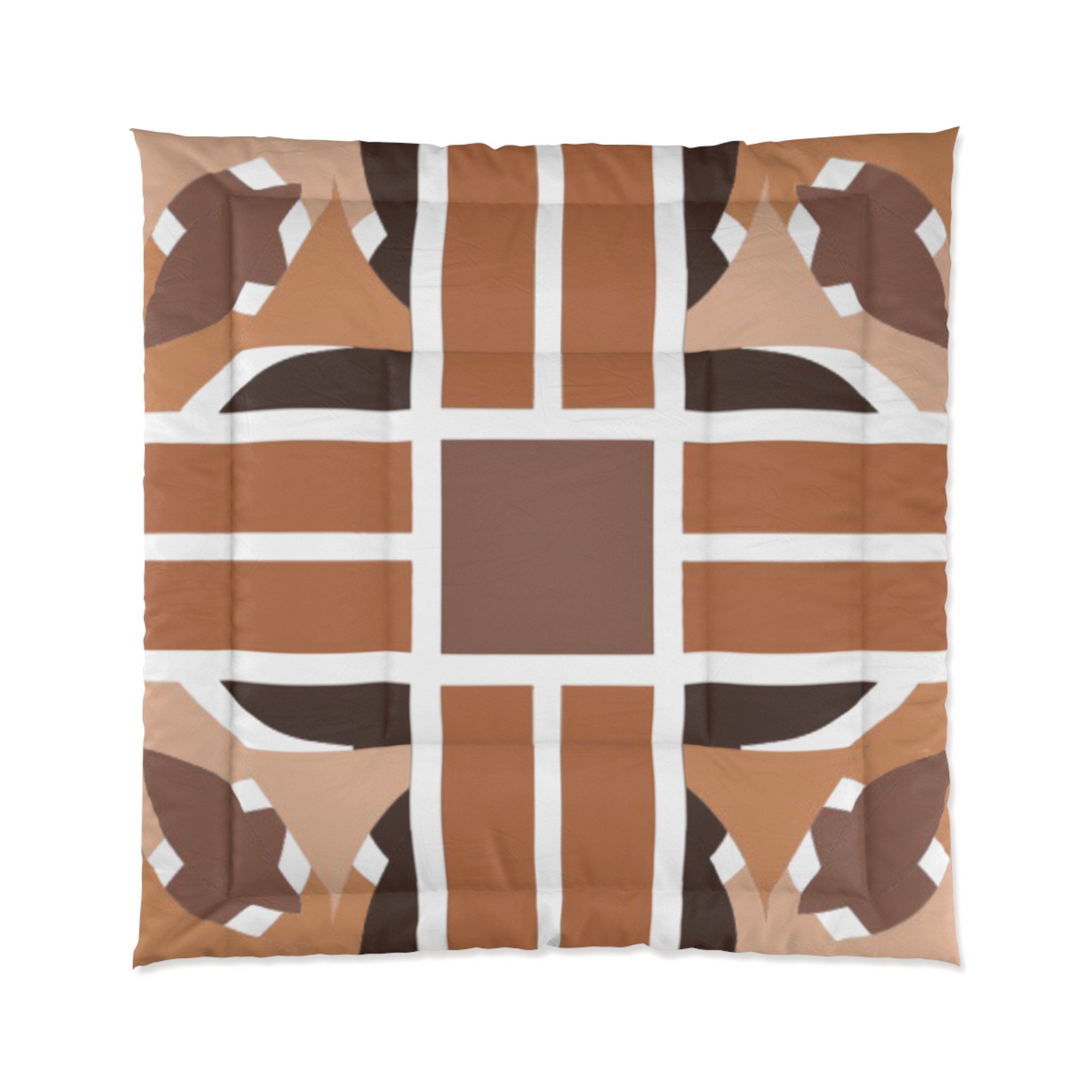 Mid-Century Modern Geometric Brown Comforter - Image 5