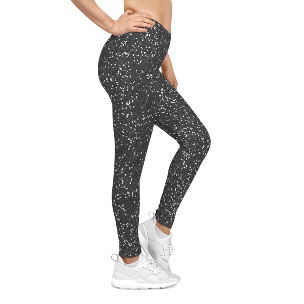 Women's Black Speckled Casual Leggings