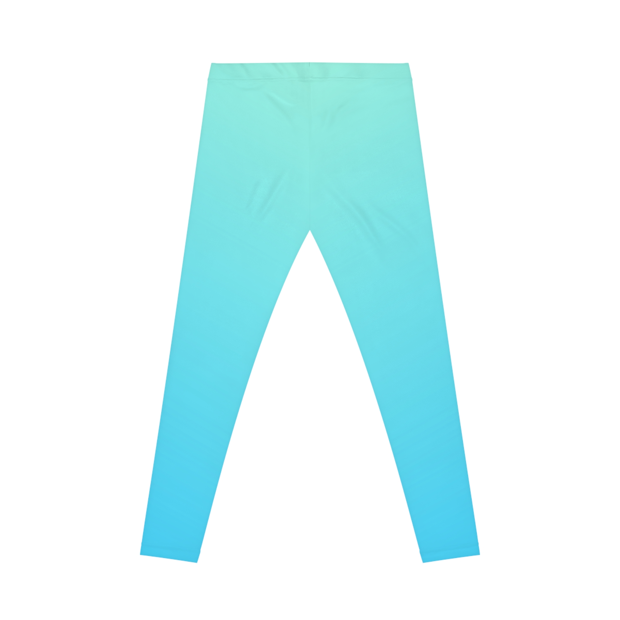 Aqua Ombre Leggings – Women’s Casual Gradient Activewear - Image 3