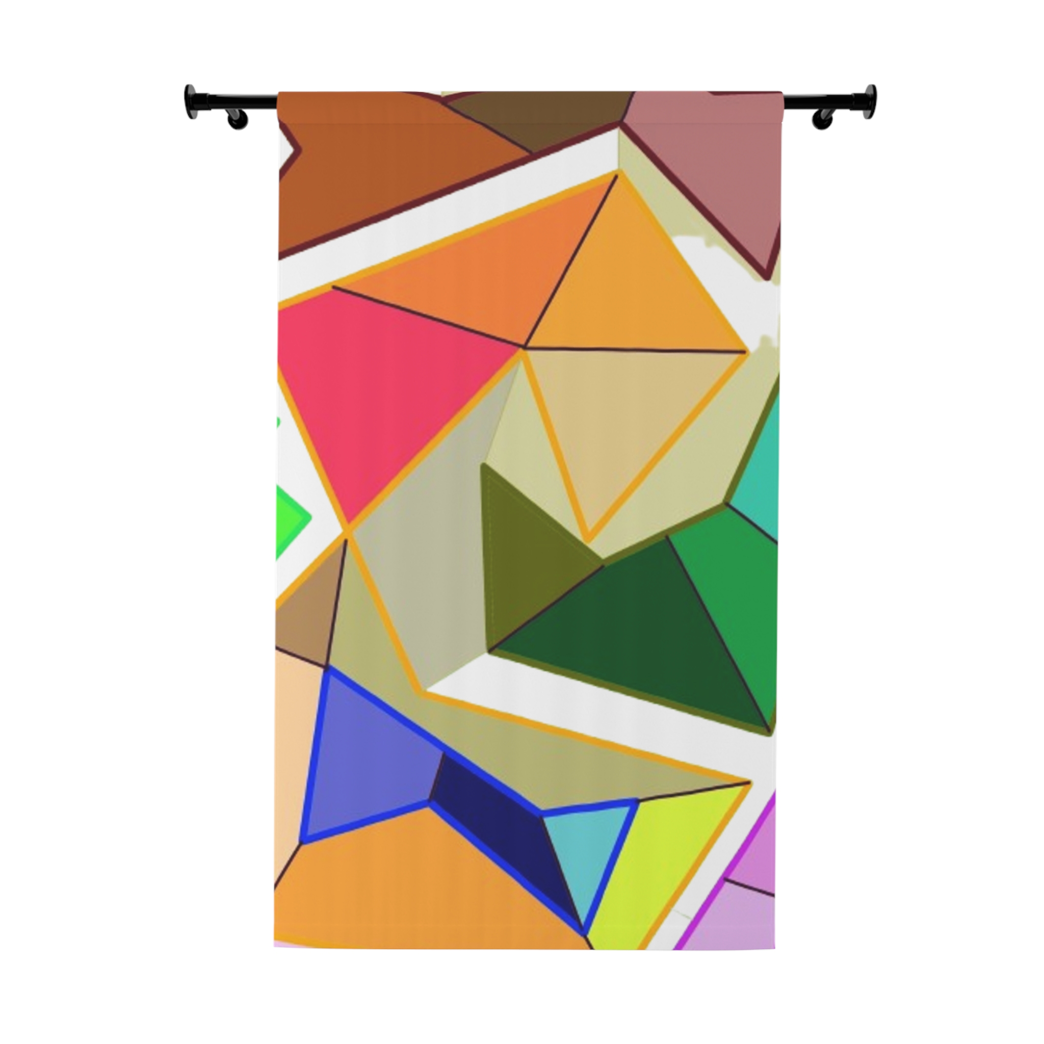 Geometric Abstract Window Curtain - Image 2