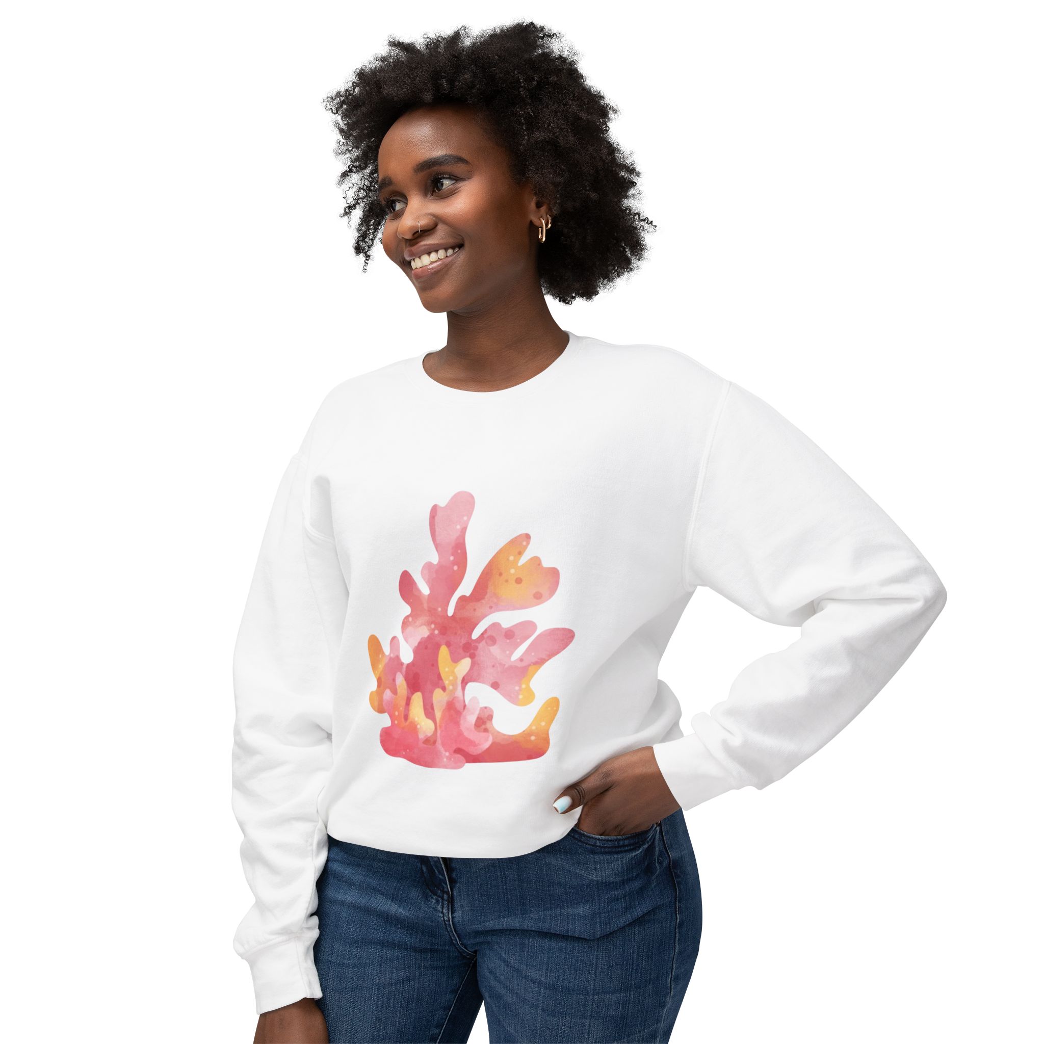Colorful Abstract Floral Art Sweatshirt - Image 8