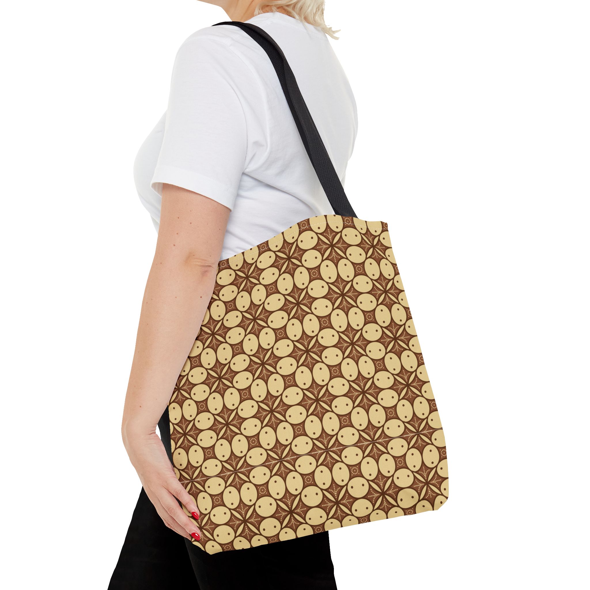Retro Smiley Face Pattern Tote Bag - Image 9
