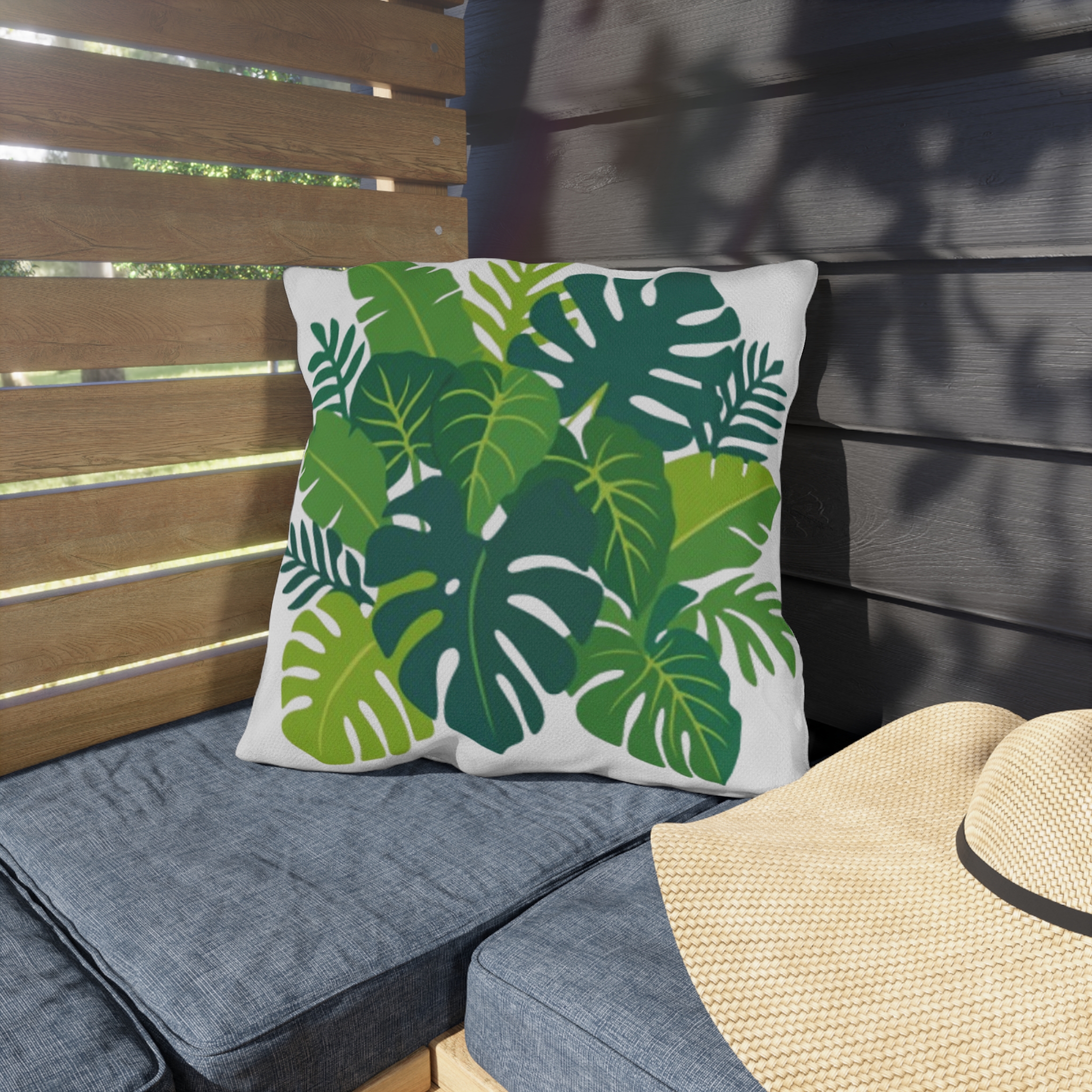 Tropical Monstera Leaf Outdoor Pillow - Image 11