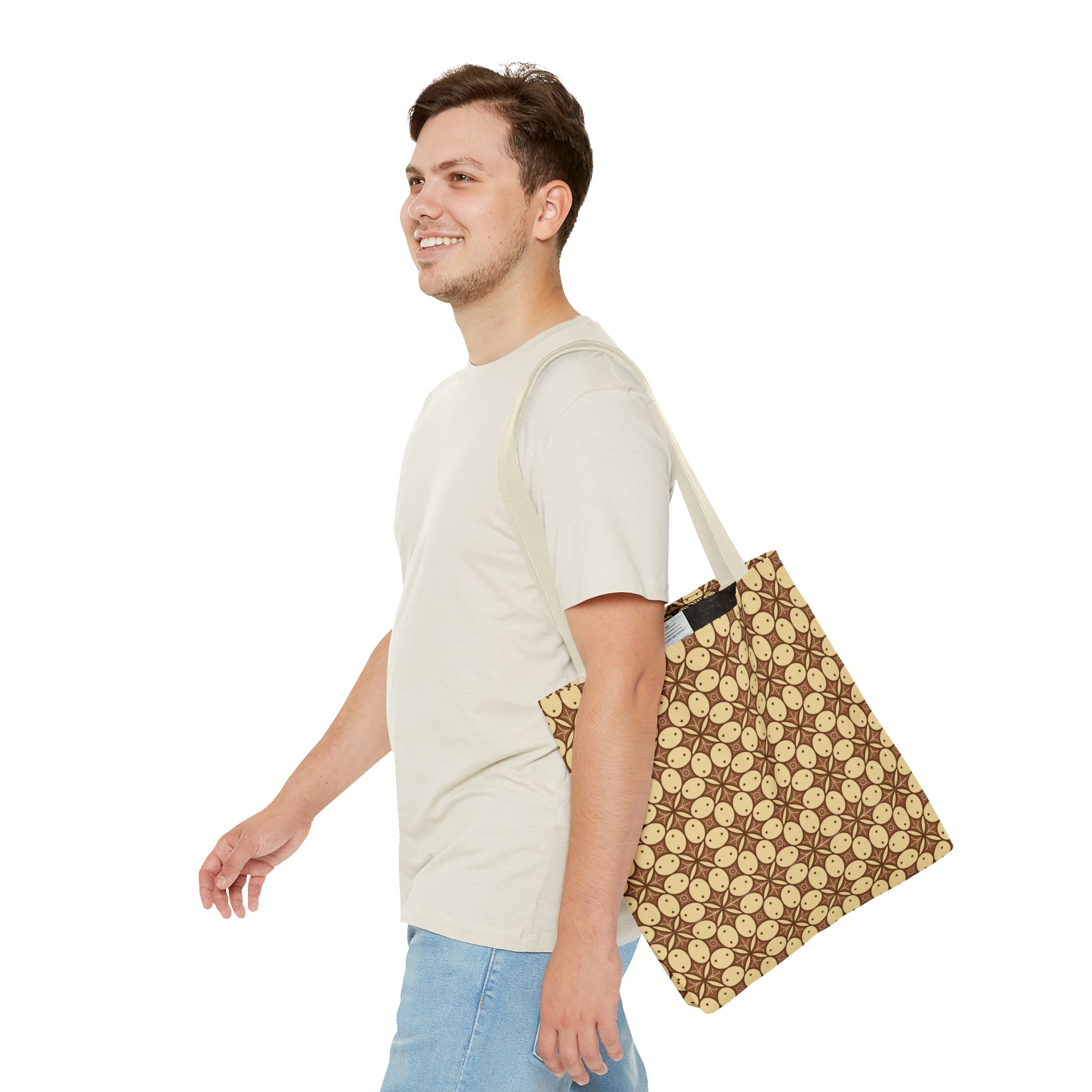 Retro Smiley Face Pattern Tote Bag - Image 53