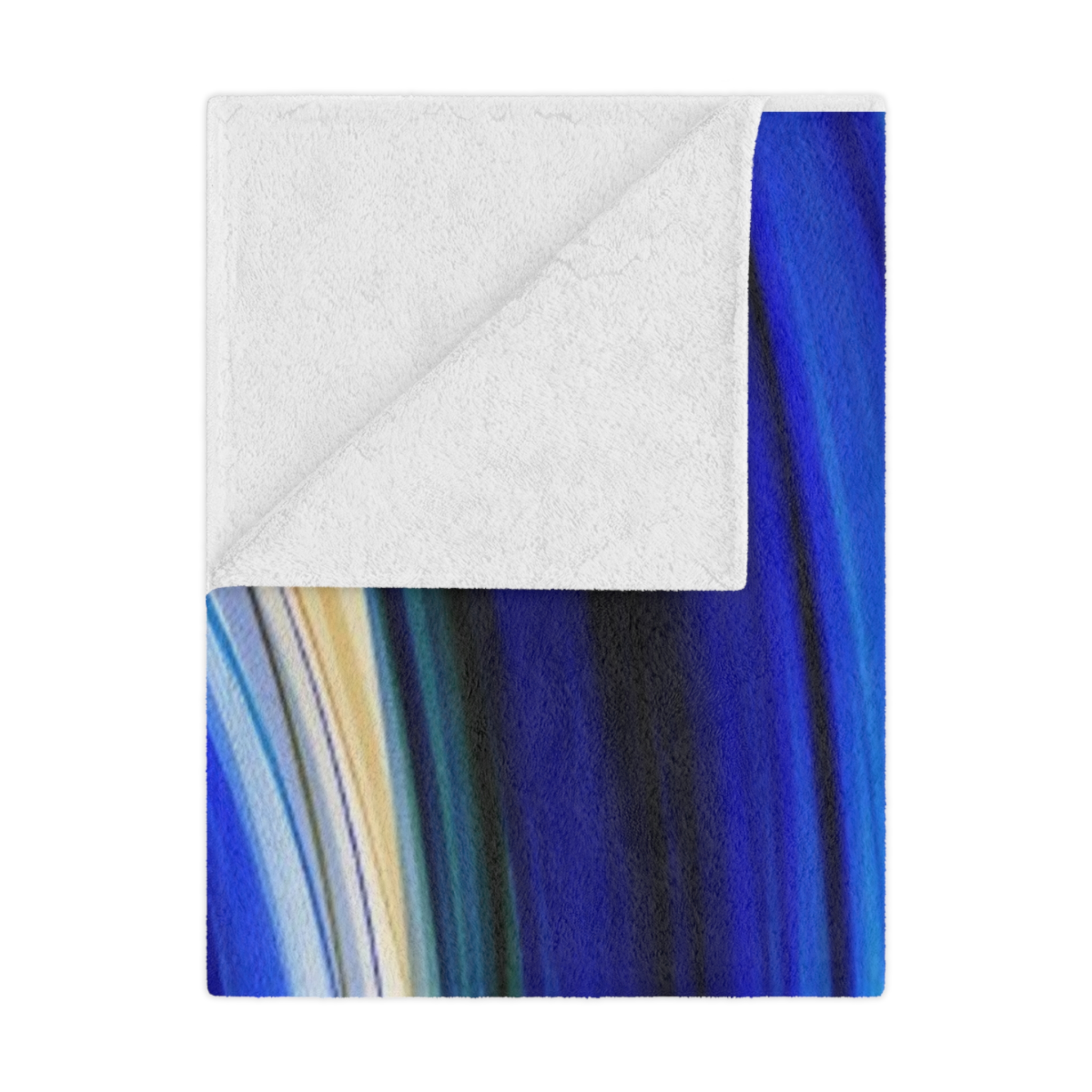 Abstract Blue Waves Minky Blanket - Image 4