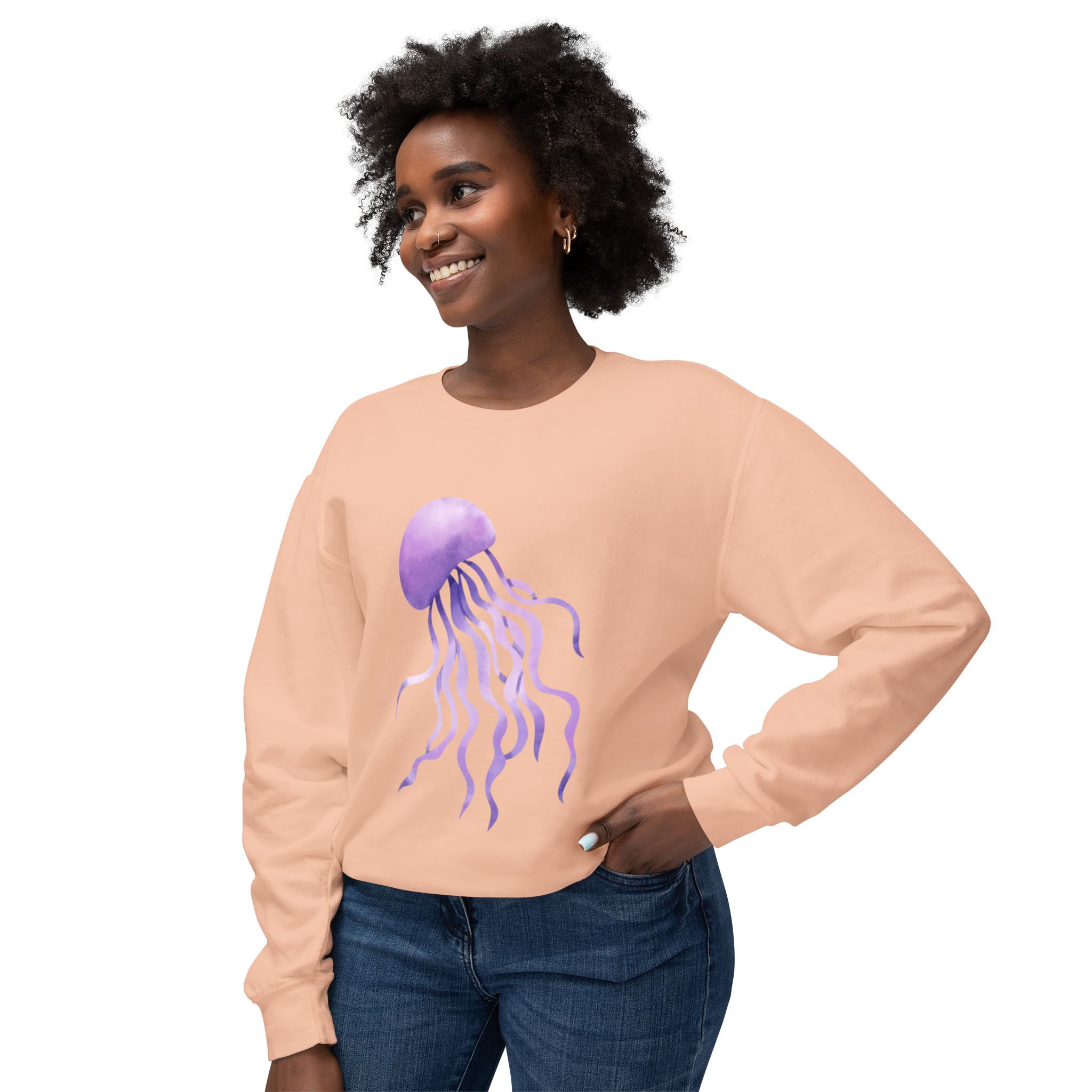 Purple Jellyfish Ocean-Inspired Sweatshirt - Image 11