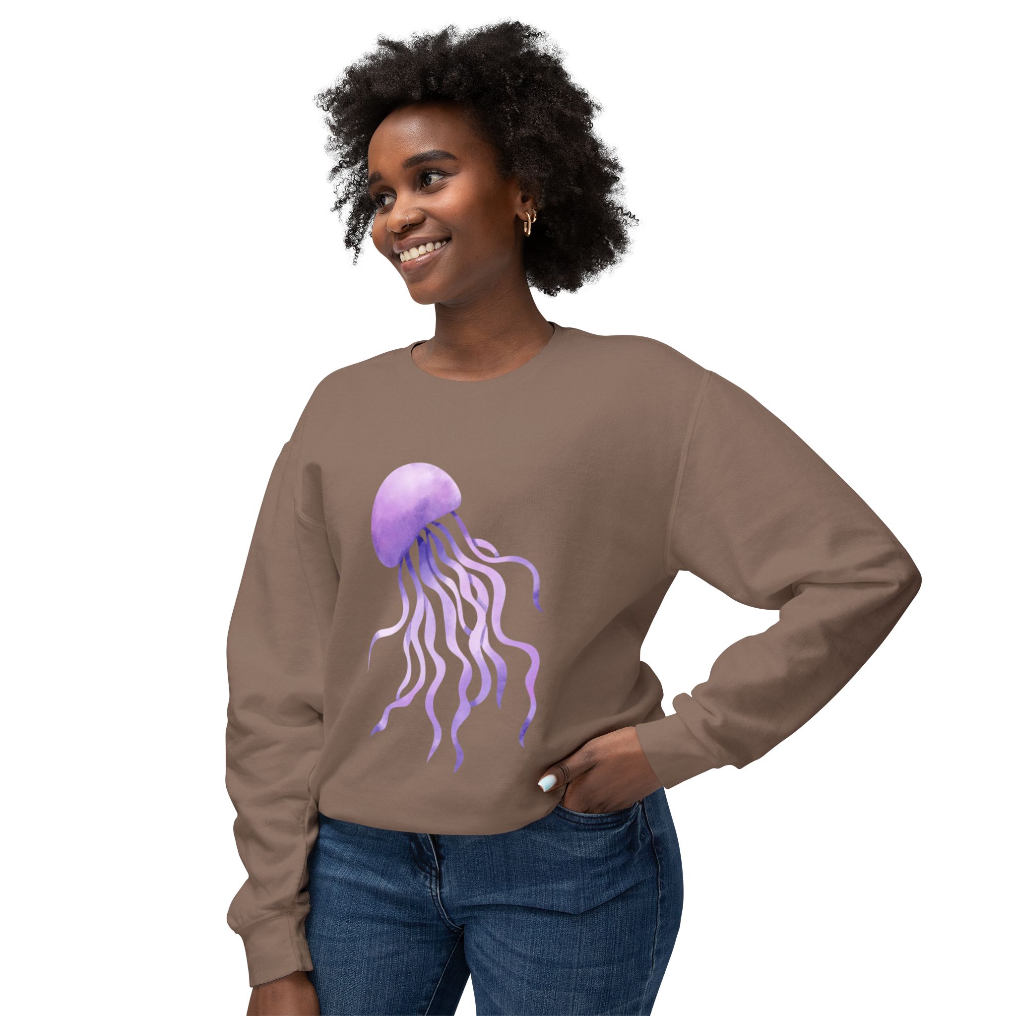 Purple Jellyfish Ocean-Inspired Sweatshirt - Image 19