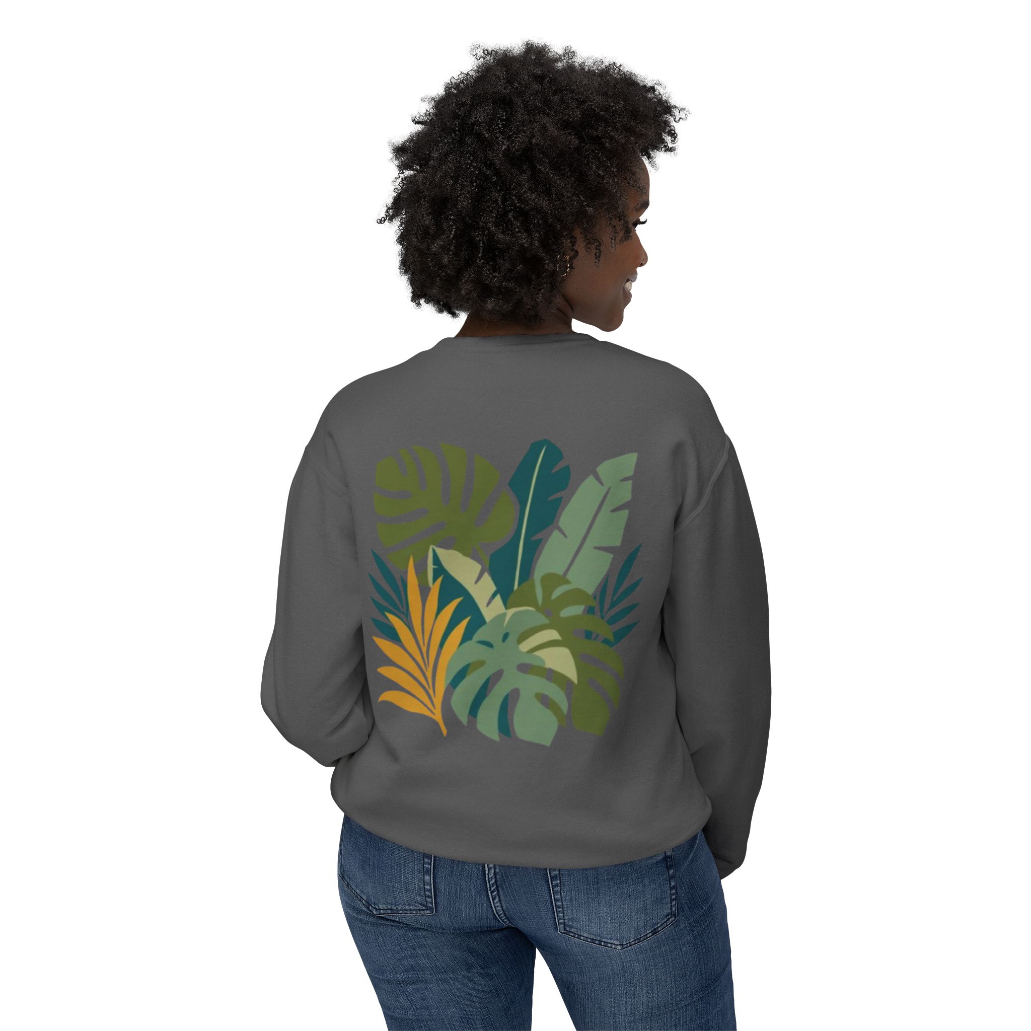 Tropical Leaf Botanical Print Sweatshirt - Image 28