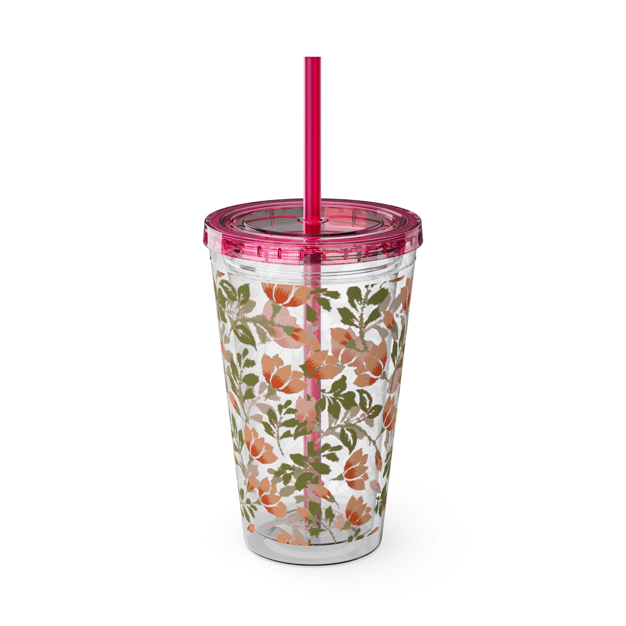 Floral Tumbler with Straw, 16oz - Image 33