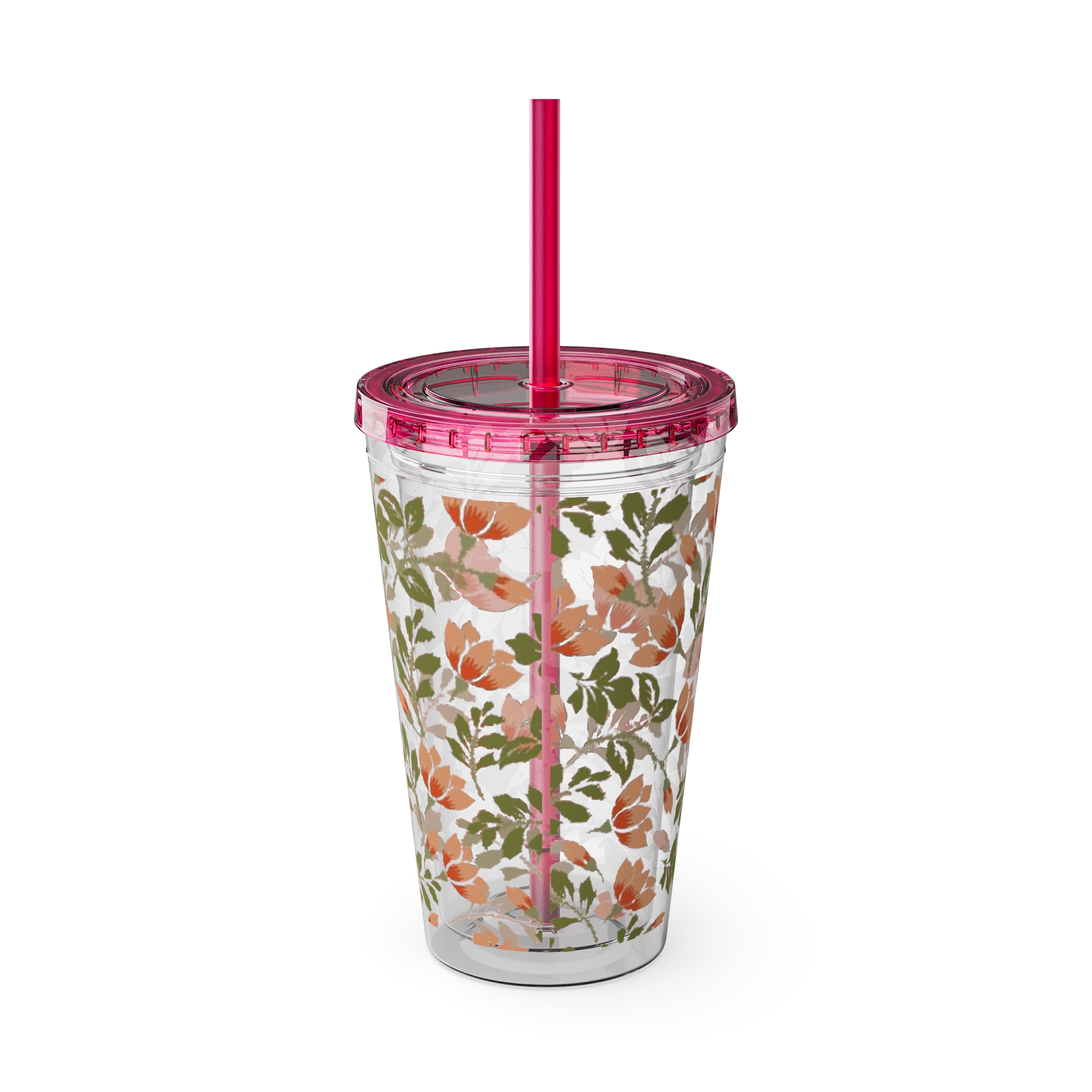 Floral Tumbler with Straw, 16oz - Image 35