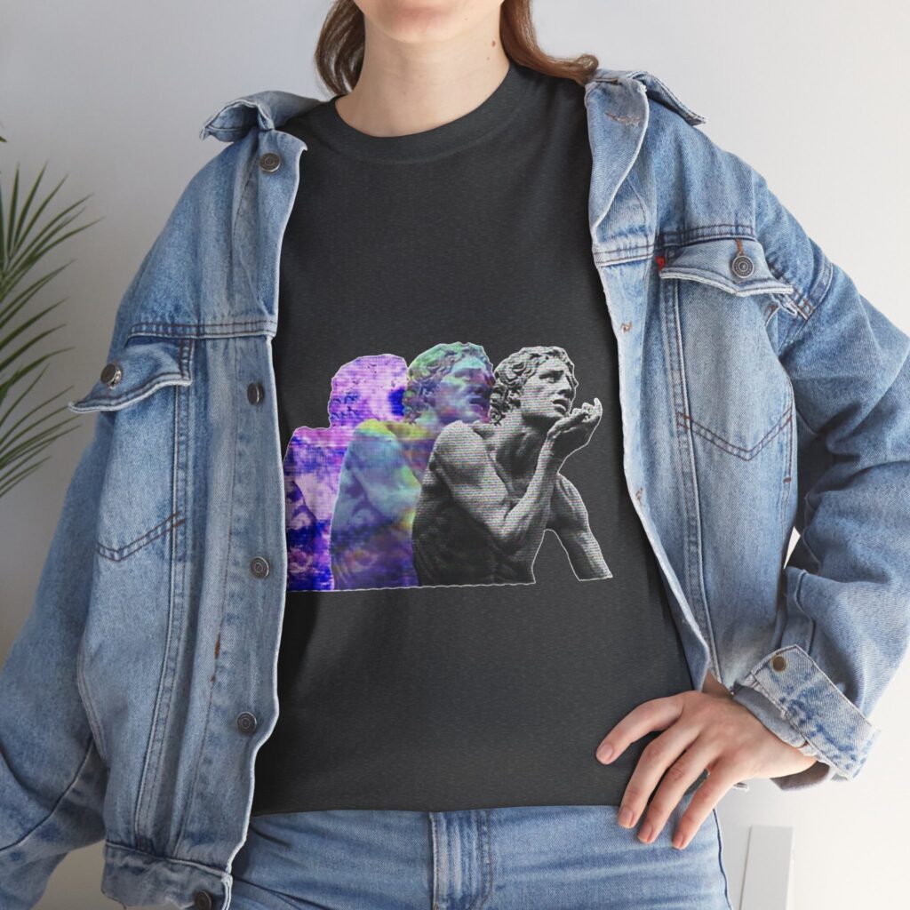 Classical Statue Kiss Tee | Vaporwave Marble Bust T-Shirt