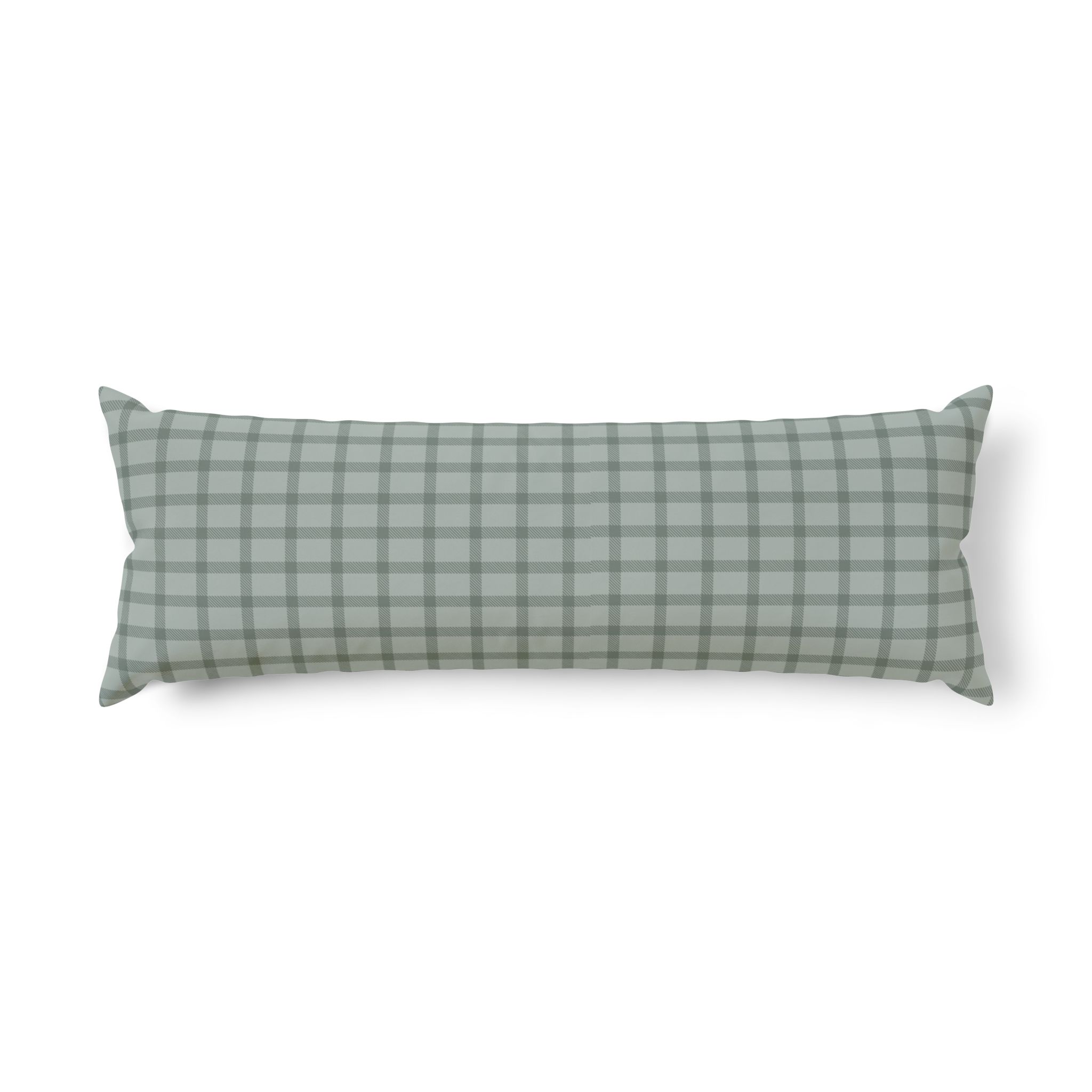 Sage Green Plaid Body Pillow - Image 2