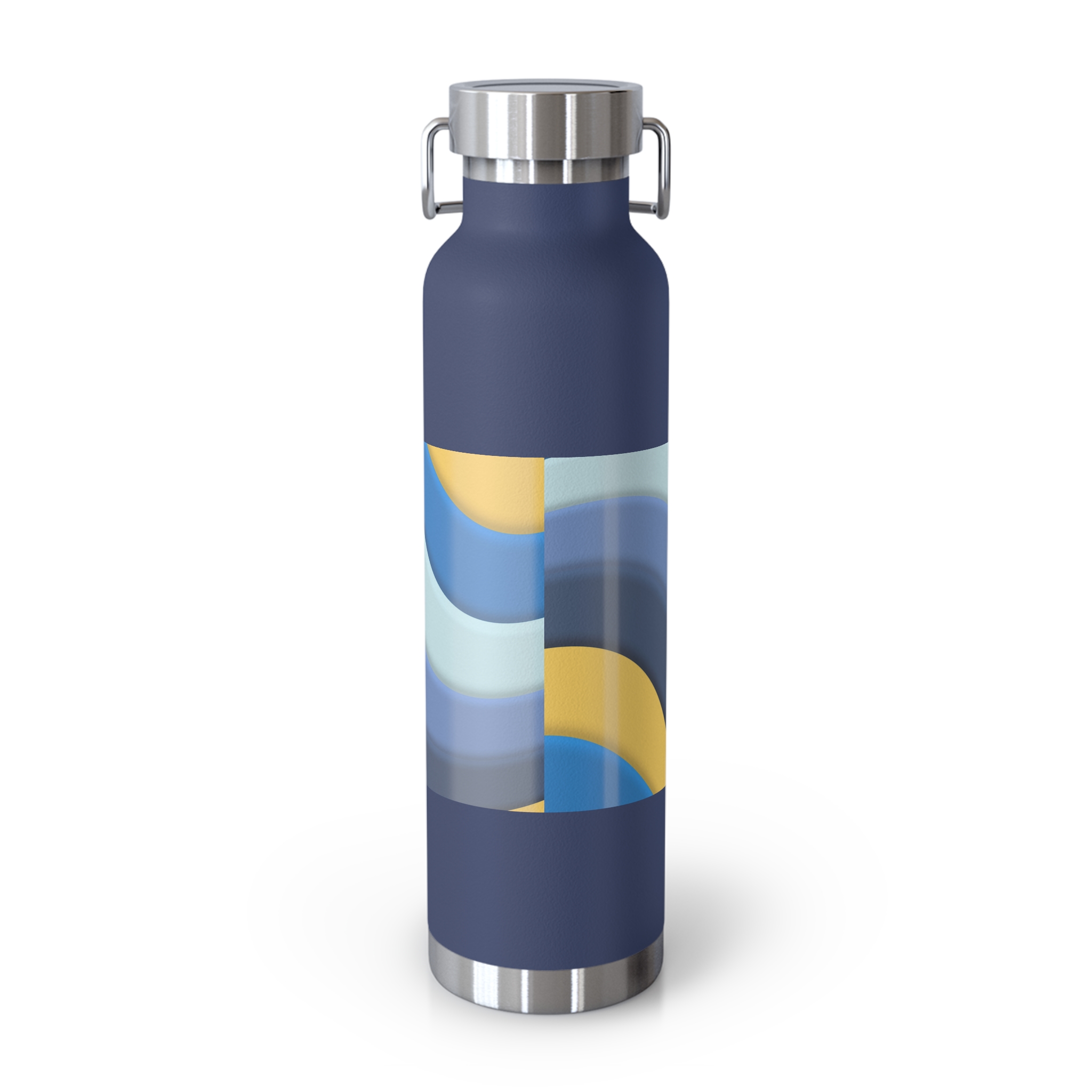 22oz Abstract Blue and Yellow Wave Vacuum Insulated Bottle - Image 39