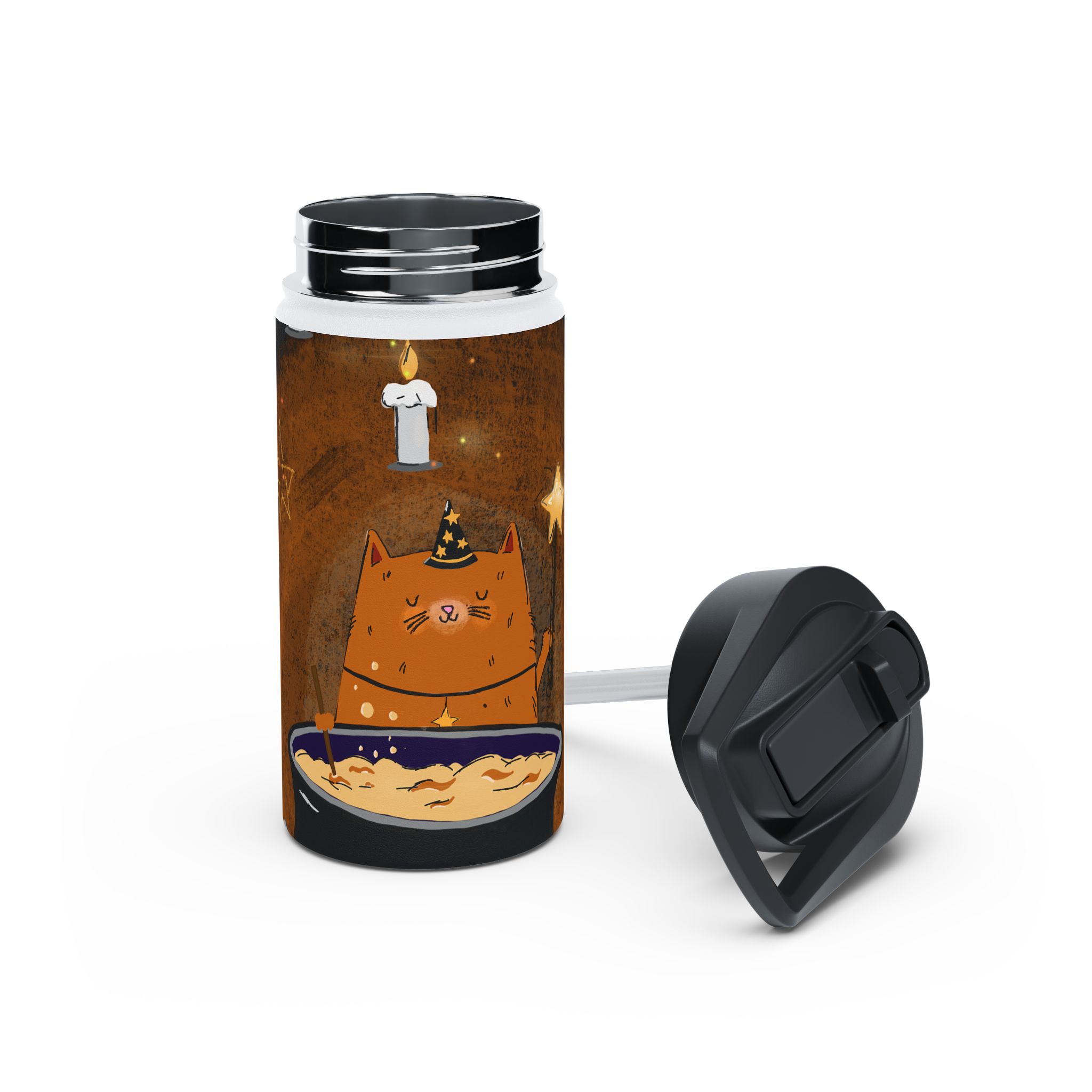 Witch Cat Brewing Potion water bottle | Stainless Steel Bottle - Image 2