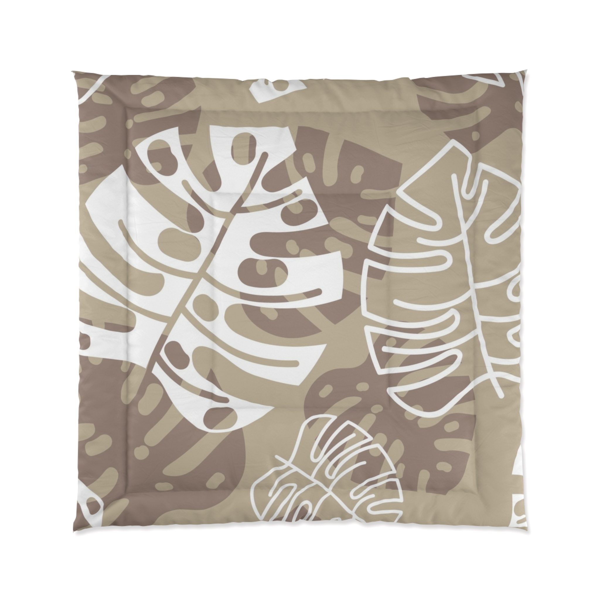 Neutral Monstera Leaf Comforter - Image 2