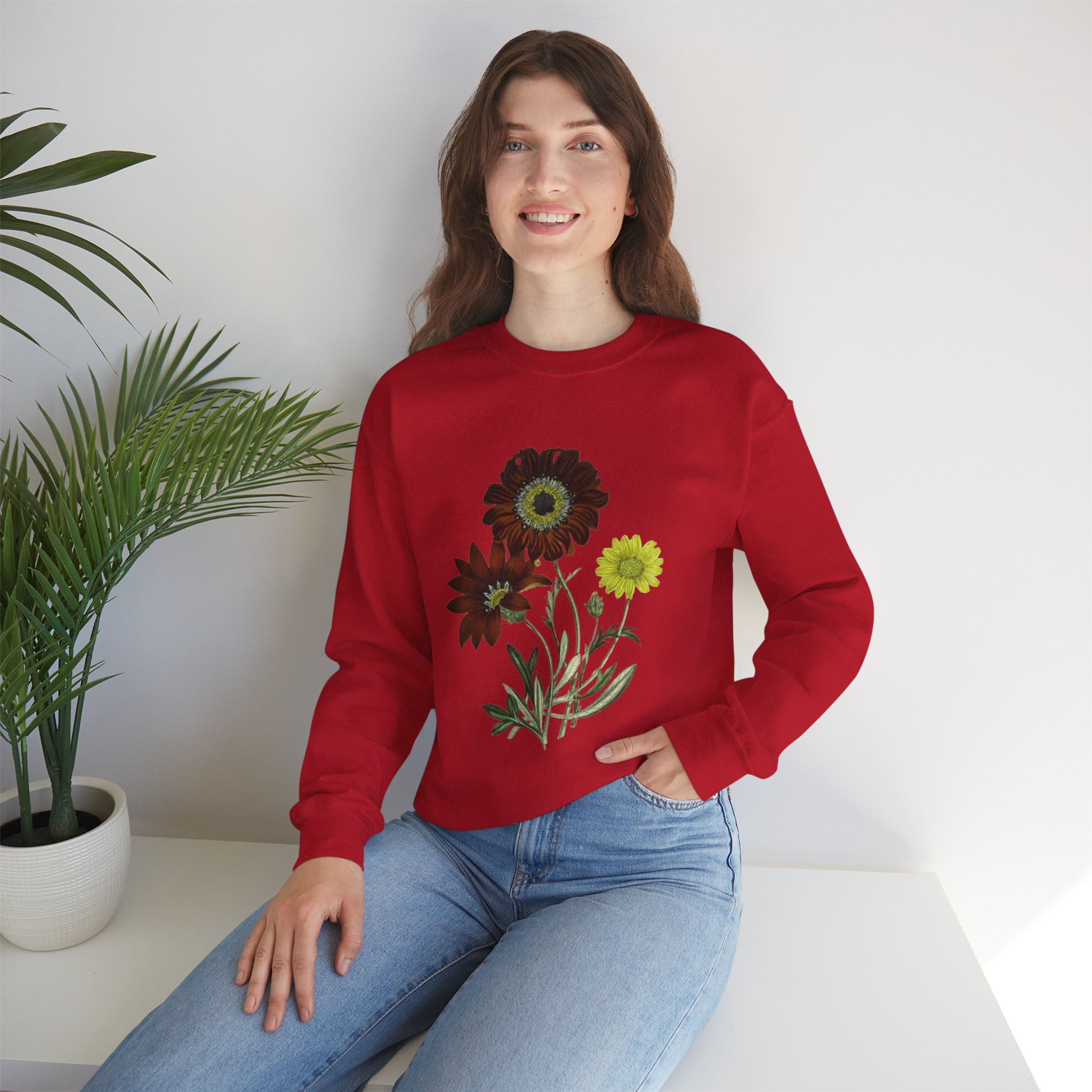 Watercolor Poppy Flowers Crewneck Sweatshirt | Floral Minimalist Art - Image 70