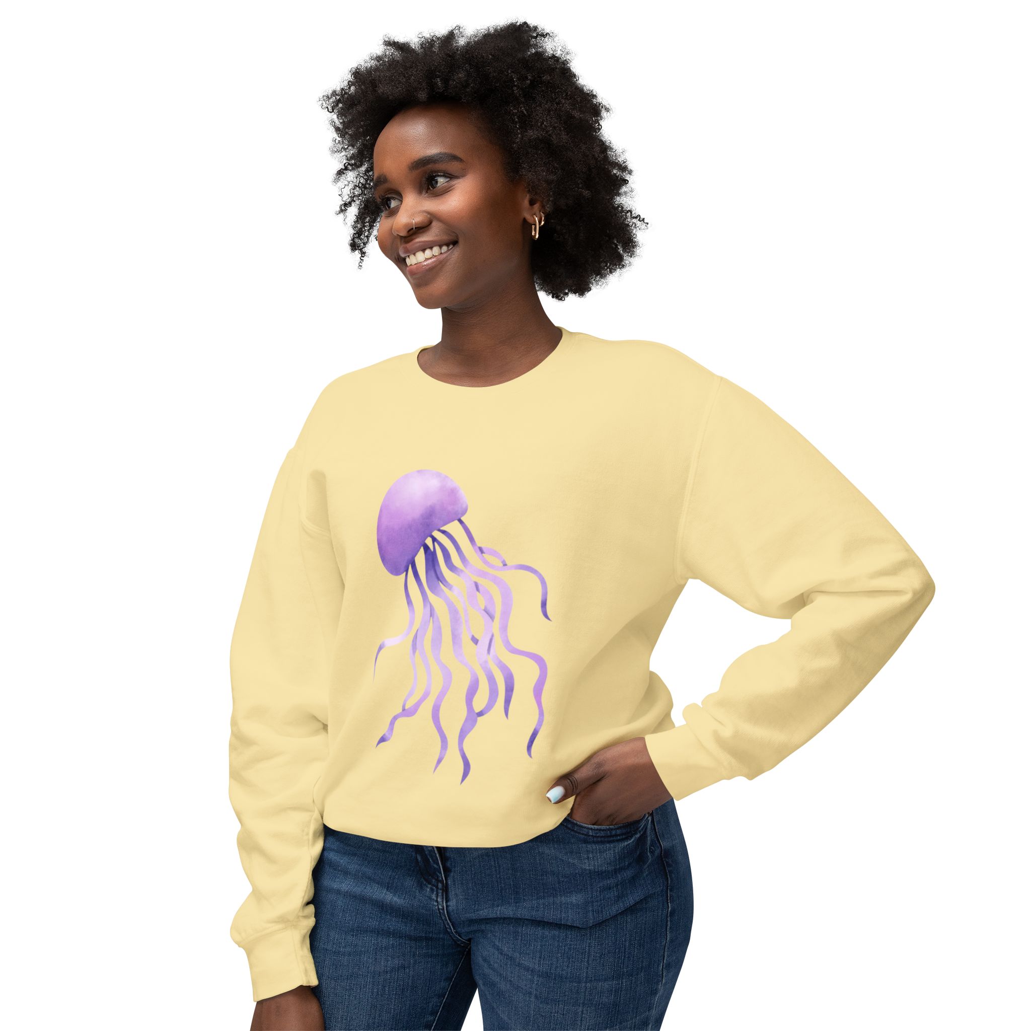 Purple Jellyfish Ocean-Inspired Sweatshirt - Image 23