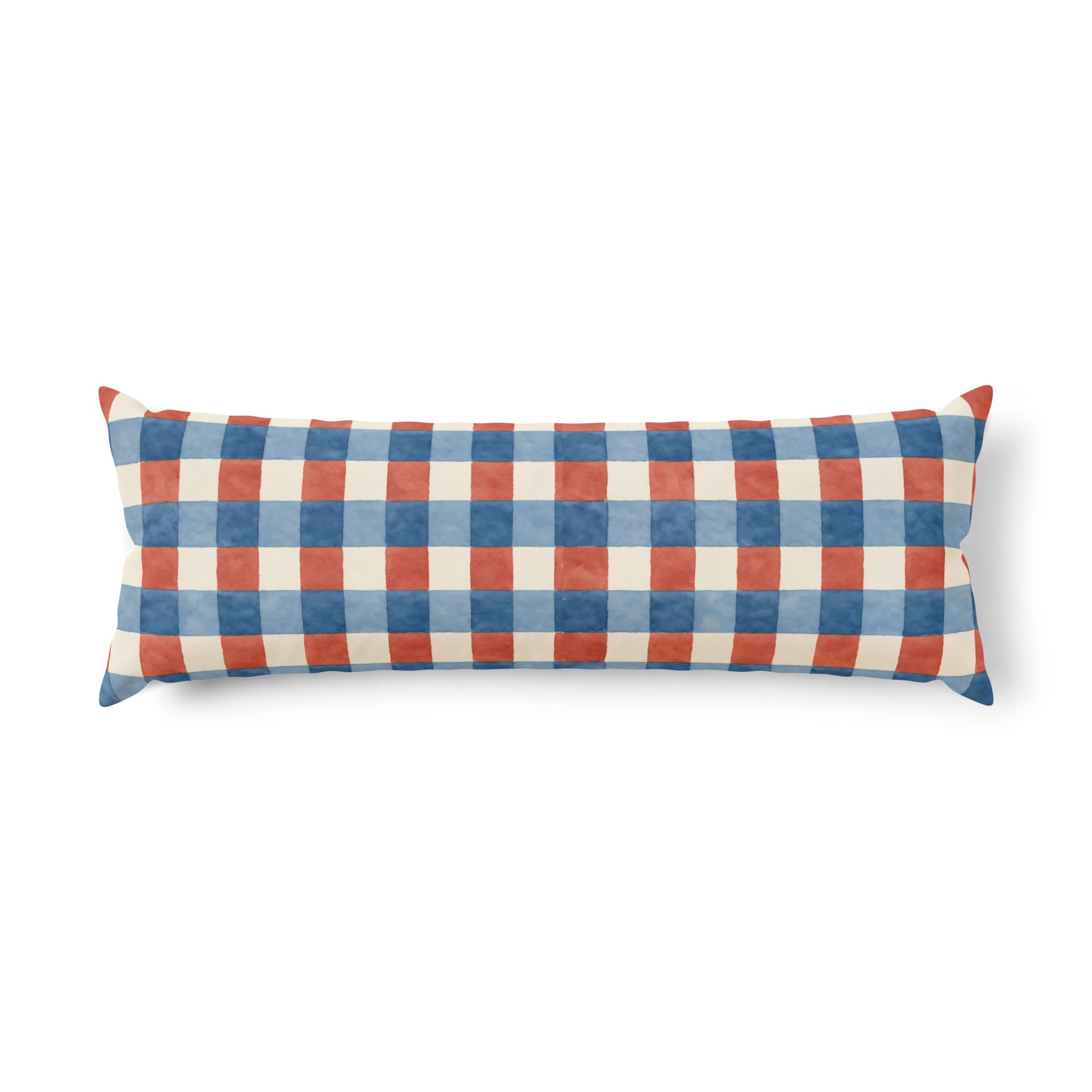 Red White & Blue Gingham Body Pillow - Image 3