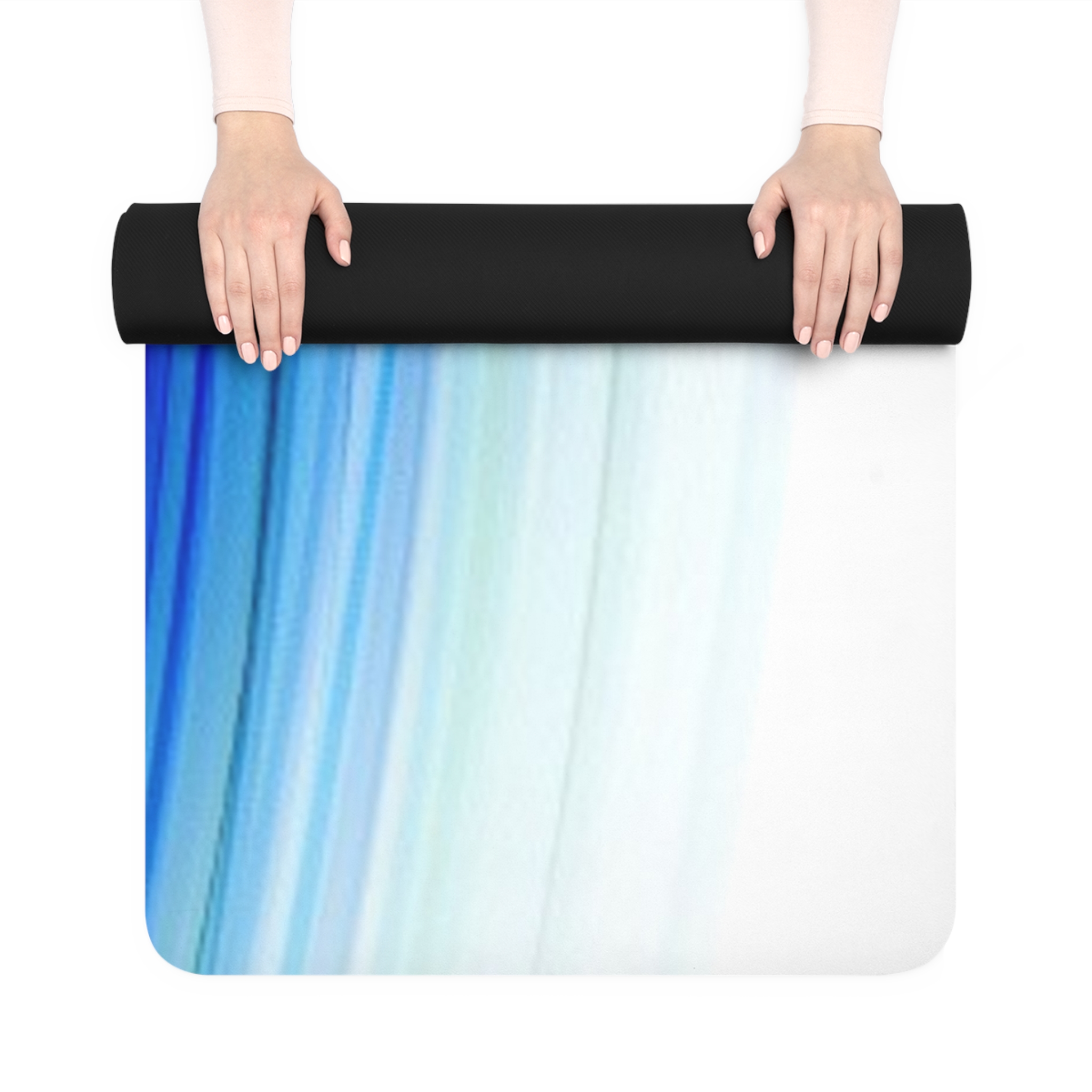 Blue Wave Rubber Yoga Mat — Non-Slip Eco-Friendly Fitness Mat - Image 4