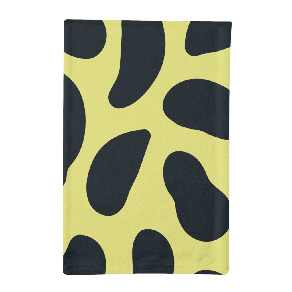 Minky Sleeping Bag with Abstract Black and Yellow Pattern