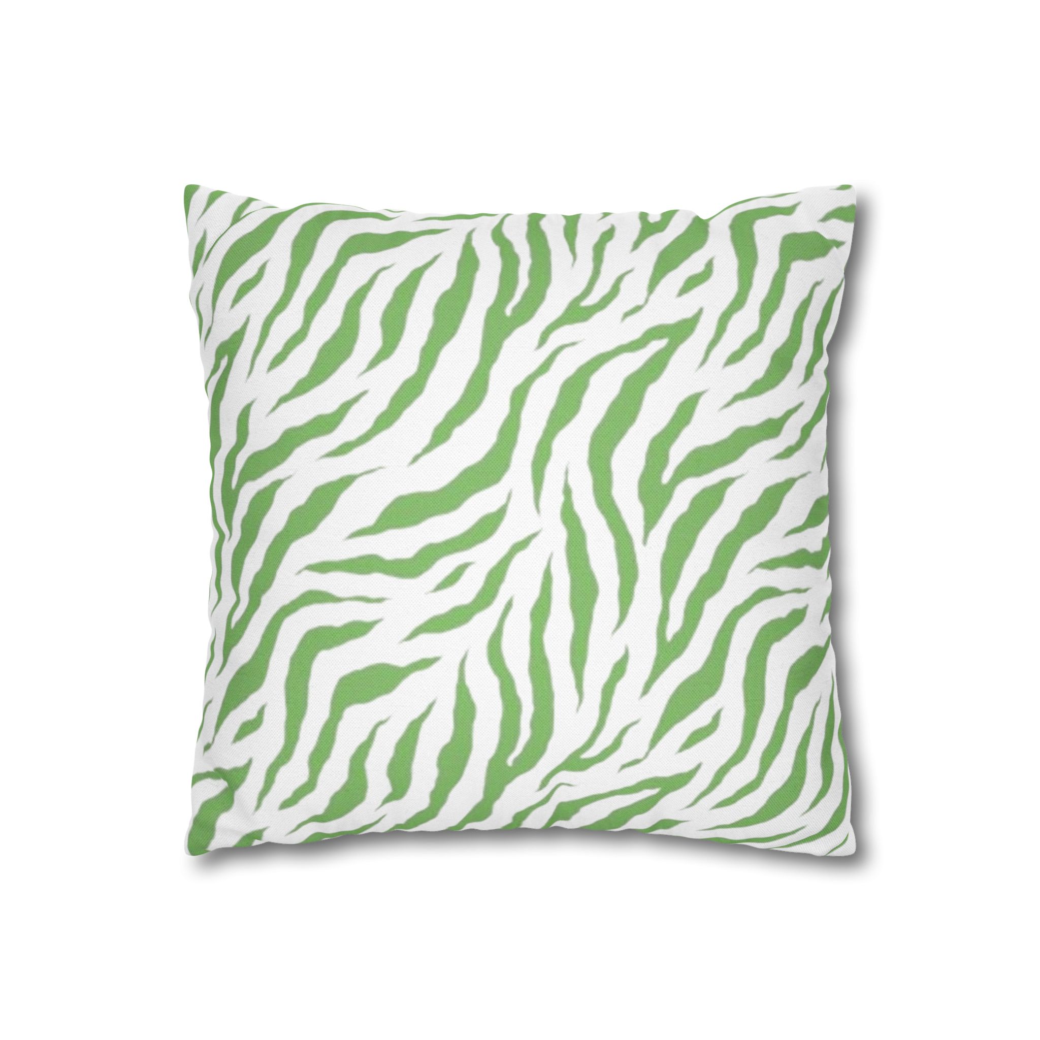 Green Zebra Print Square Pillowcase - Image 8