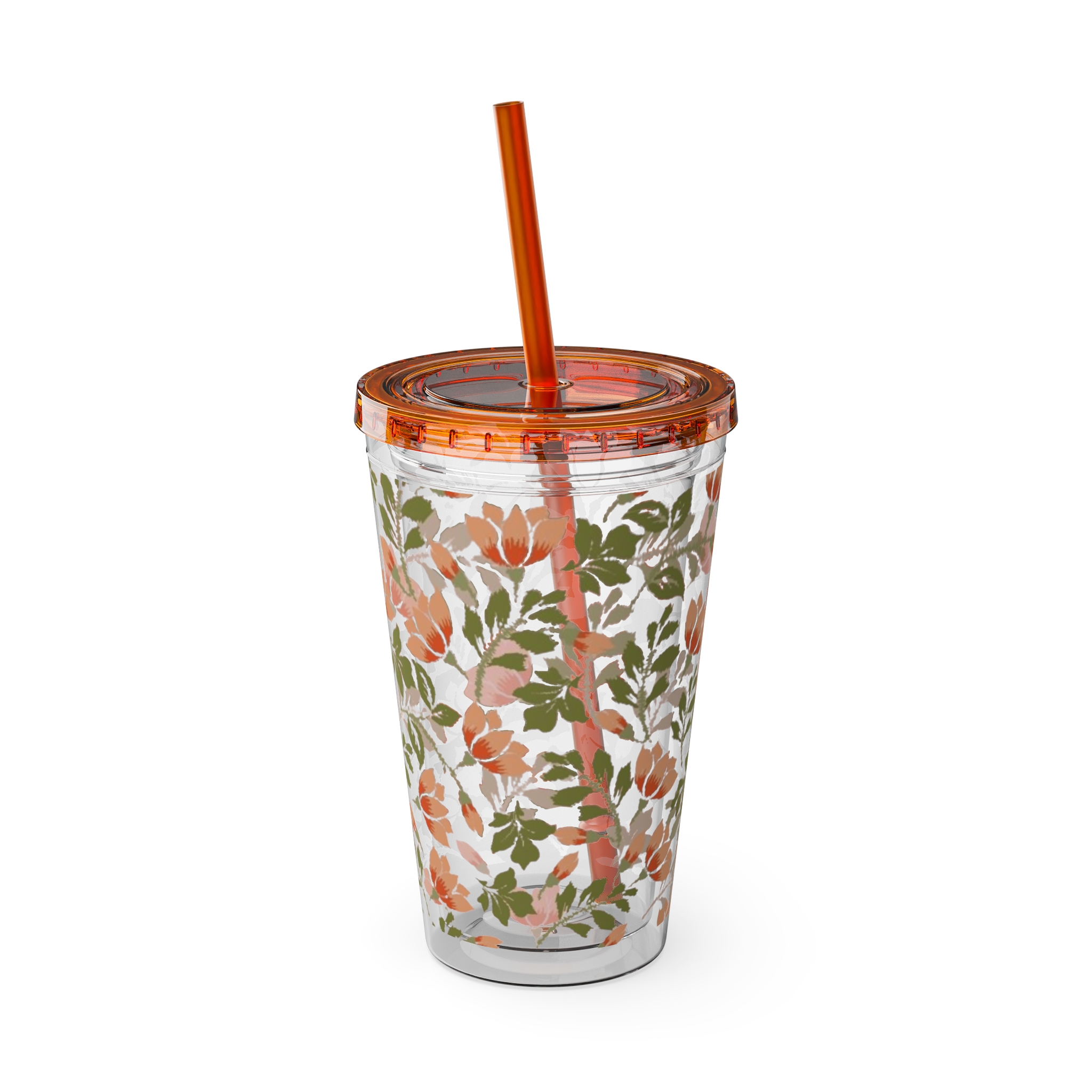 Floral Tumbler with Straw, 16oz - Image 10