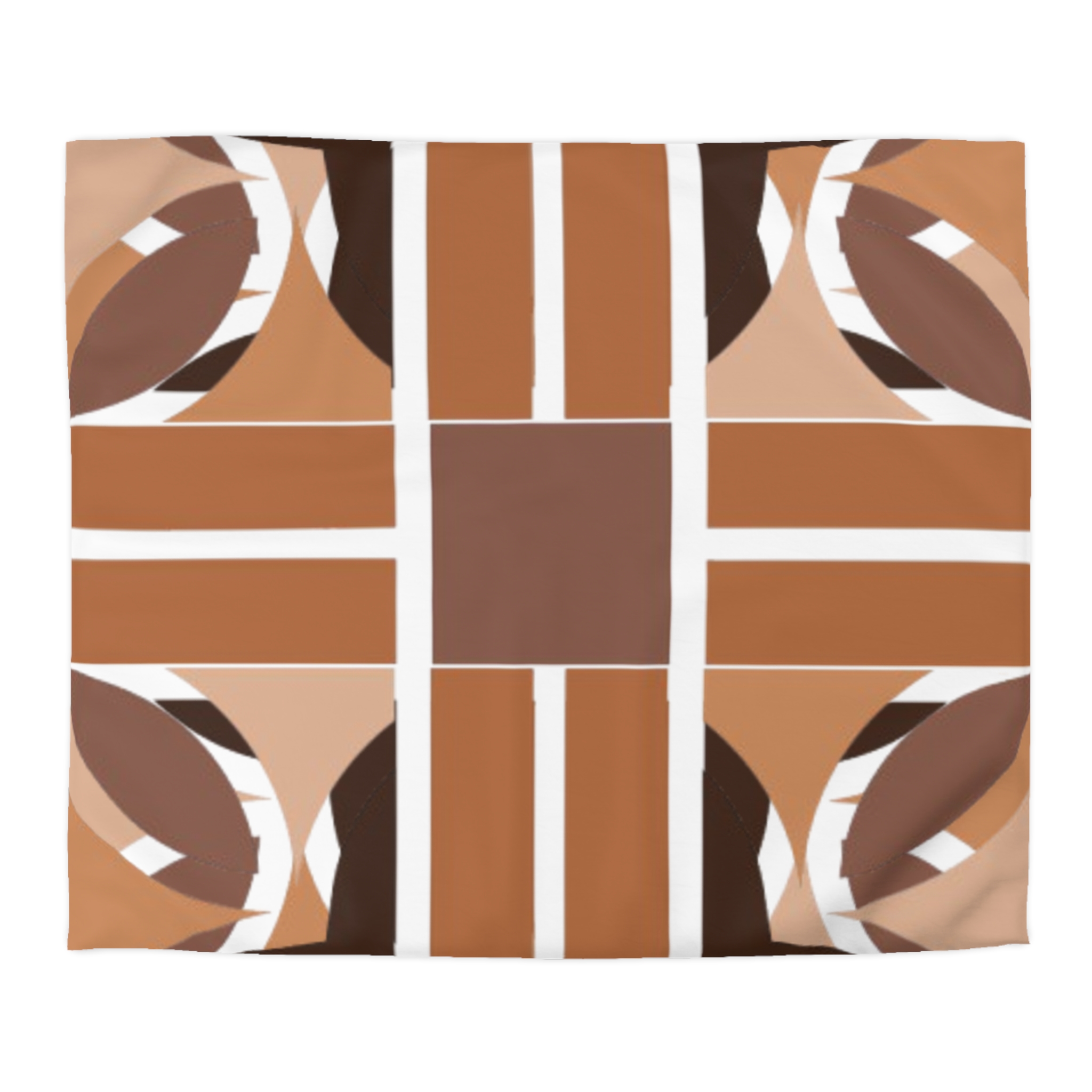 Geometric Brown Abstract Microfiber Duvet Cover - Image 13