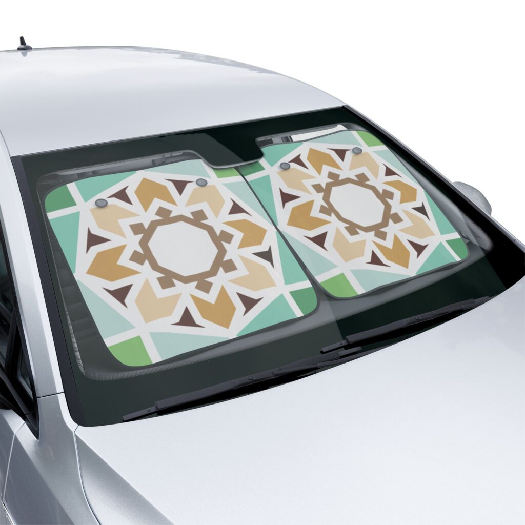 Geometric Mandala Car Sun Shades – Boho Auto Sun Protection