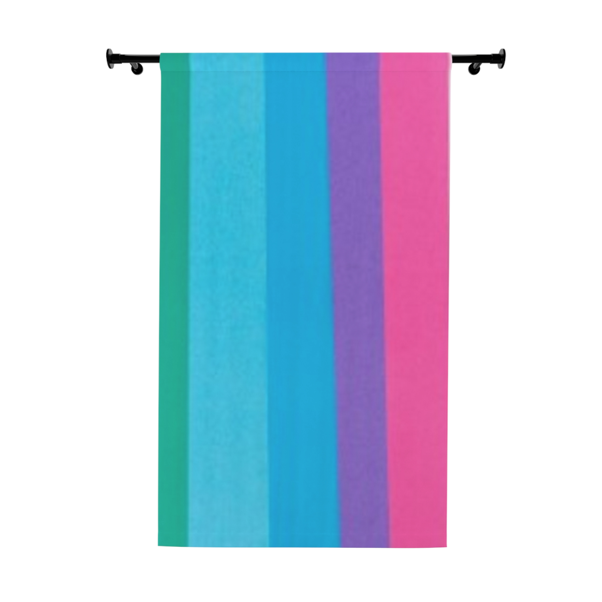 Colorful Vertical Stripes Window Curtain - Image 2