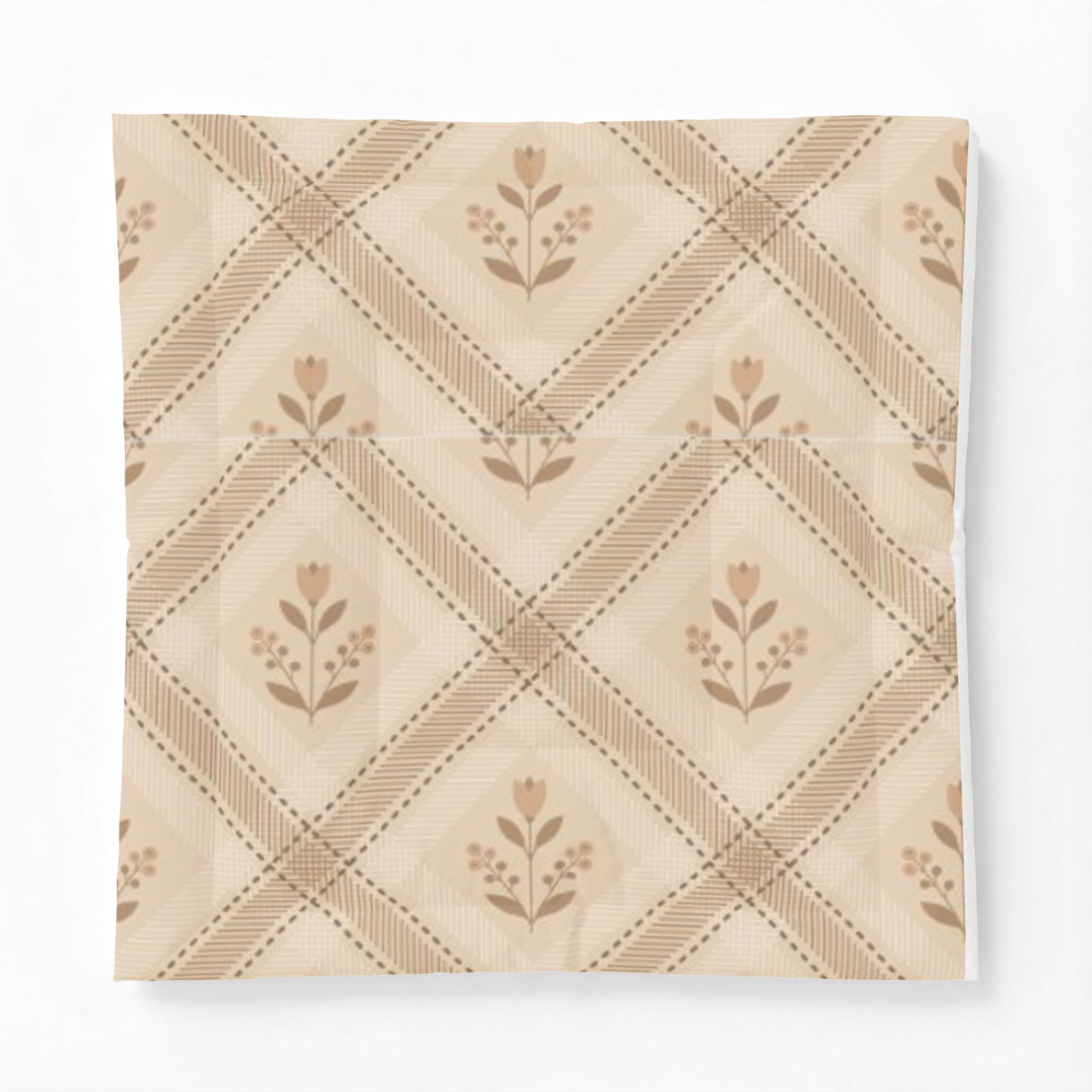 Vintage Floral Diamond Pattern Cotton Comforter - Image 3