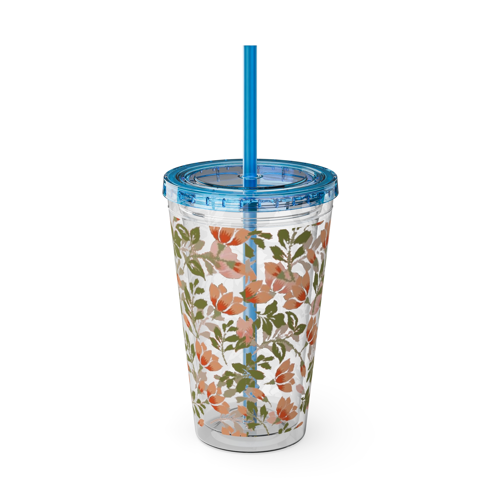 Floral Tumbler with Straw, 16oz - Image 25