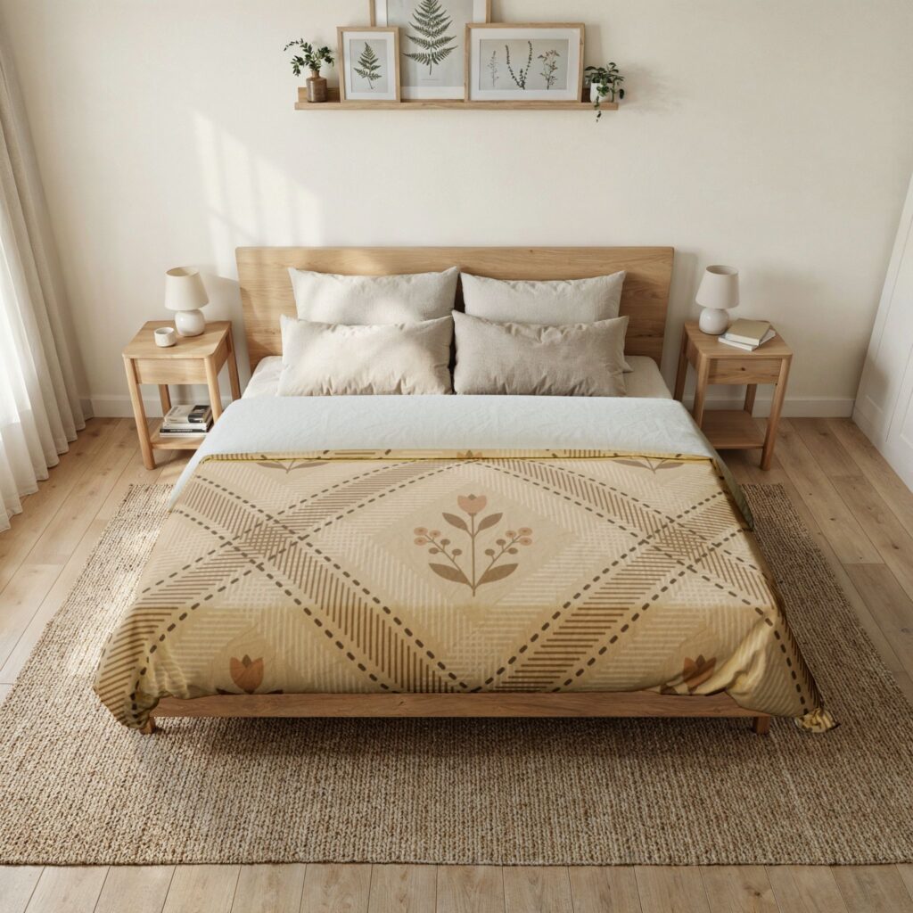 Vintage Floral Diamond Pattern Cotton Duvet Cover