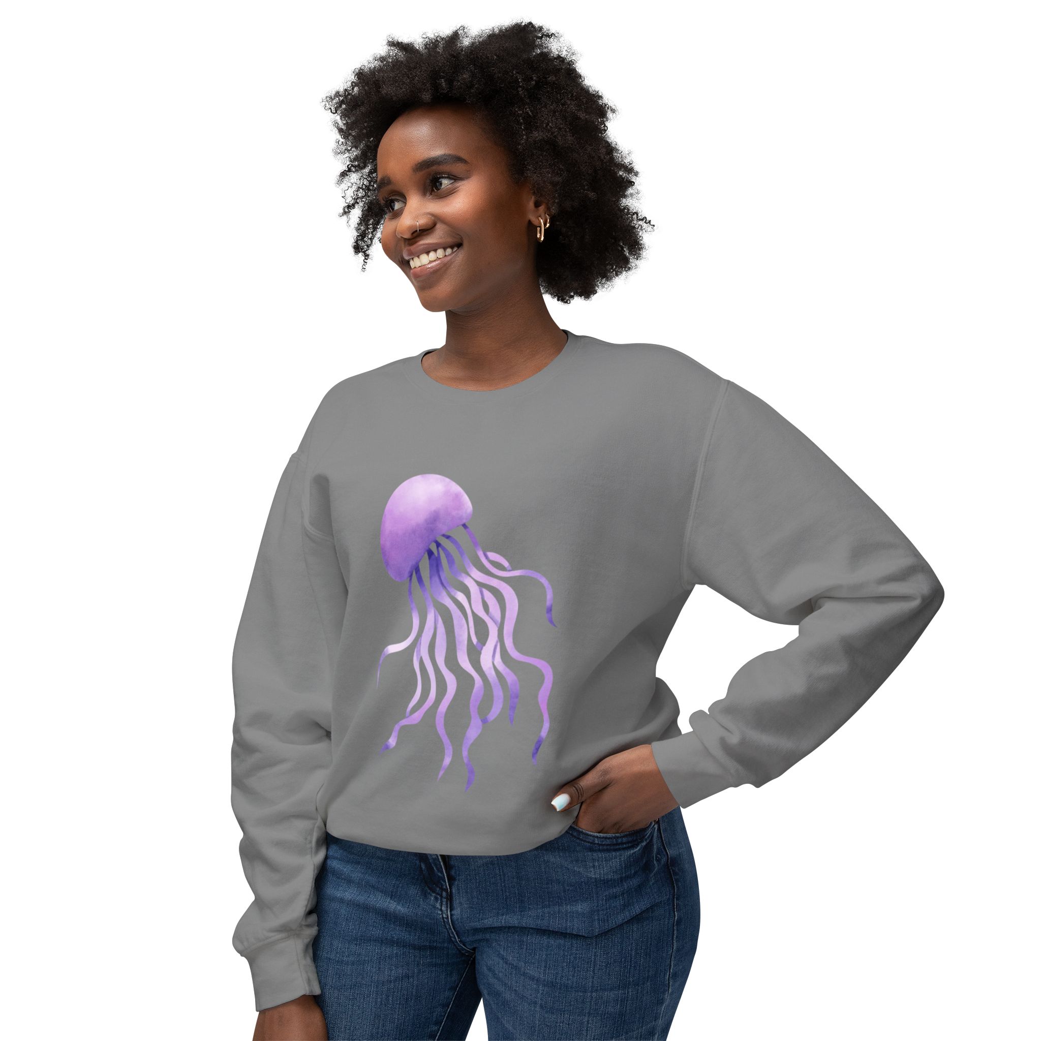 Purple Jellyfish Ocean-Inspired Sweatshirt - Image 31