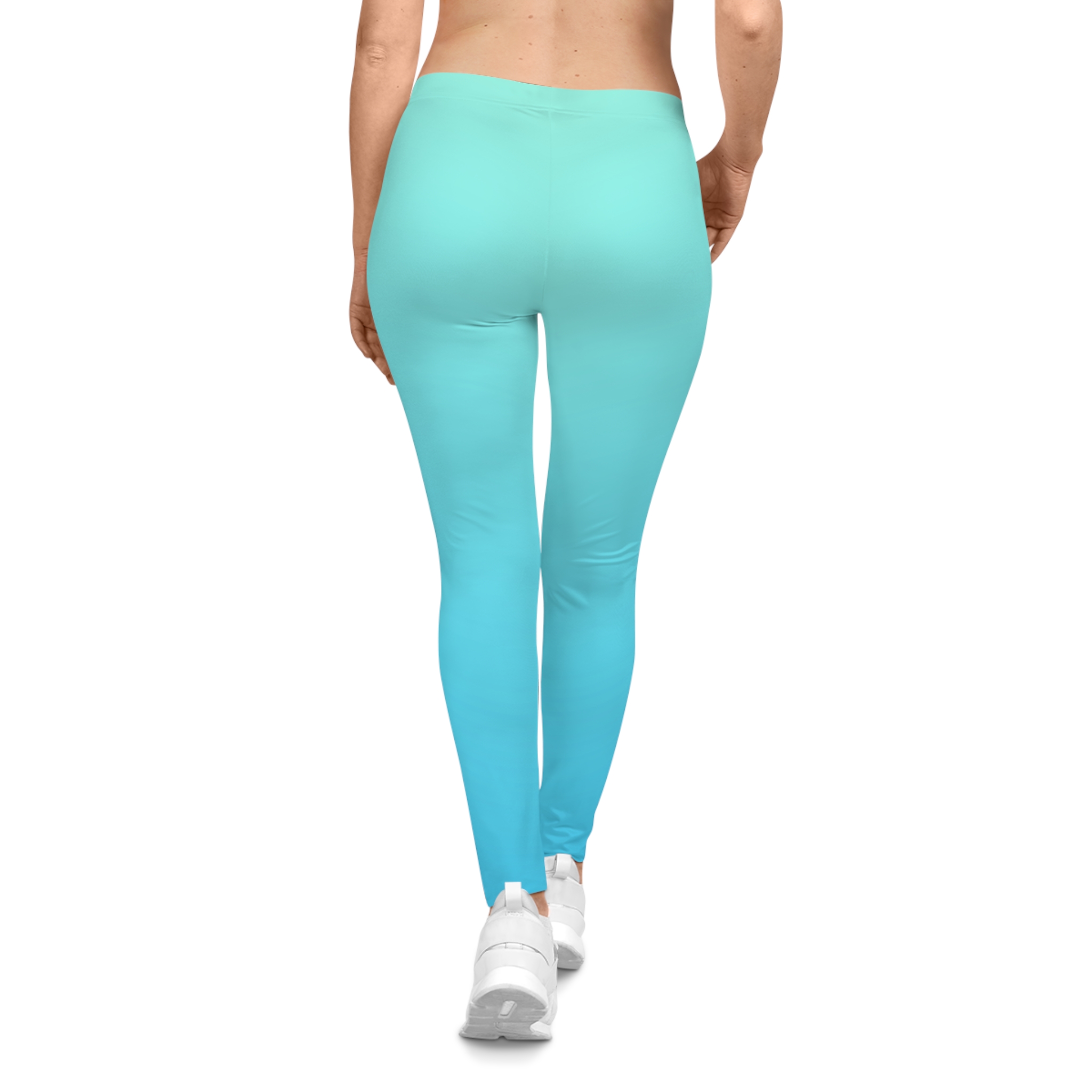 Aqua Ombre Leggings – Women’s Casual Gradient Activewear - Image 5