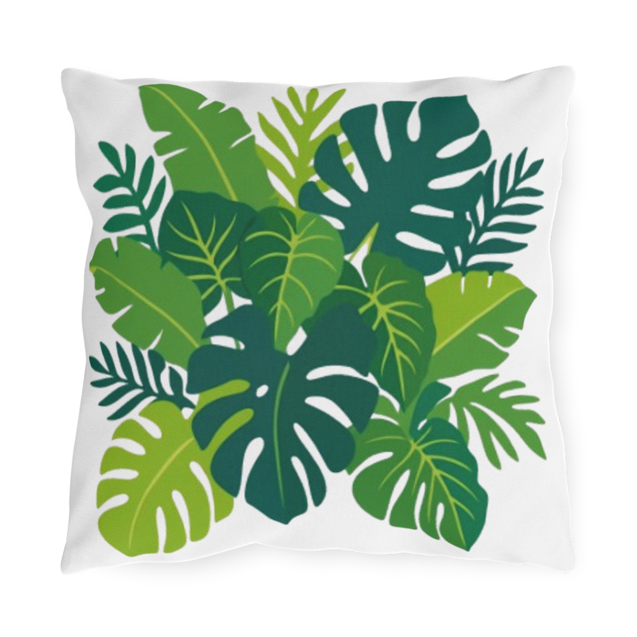 Tropical Monstera Leaf Outdoor Pillow - Image 2
