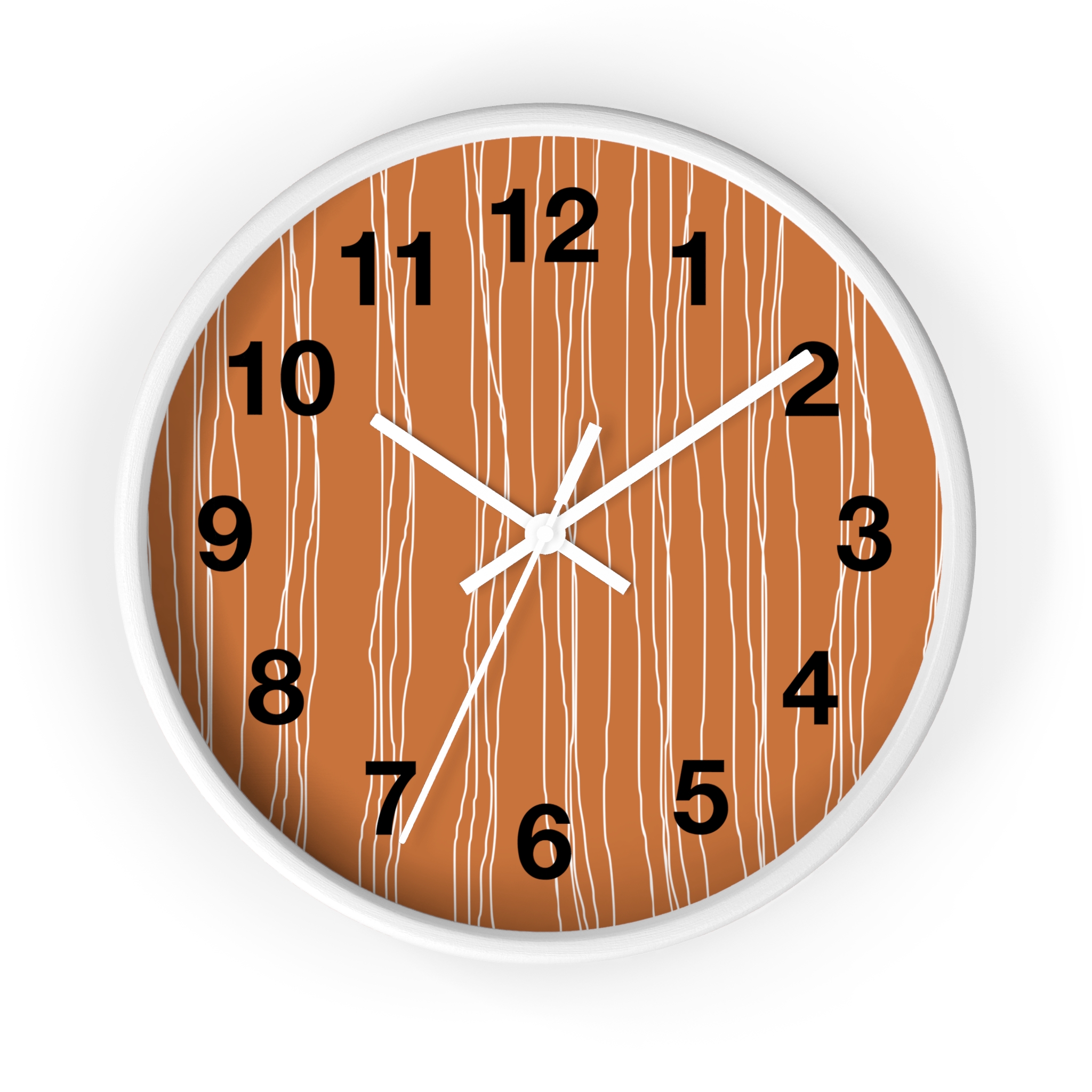 Woodgrain Stripes Wall Clock | Rustic Modern Home Decor - Image 10