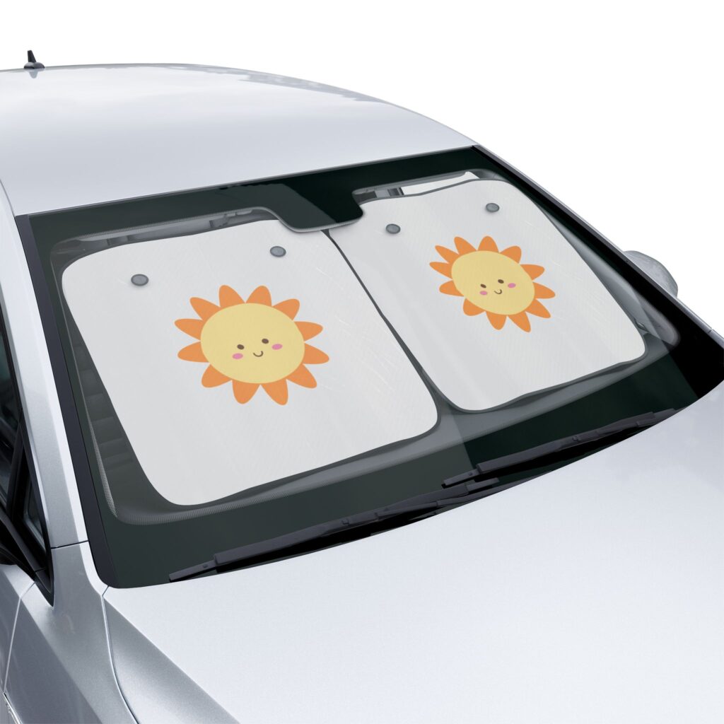 Cute Kawaii Smiling Sun Car Sun Shades