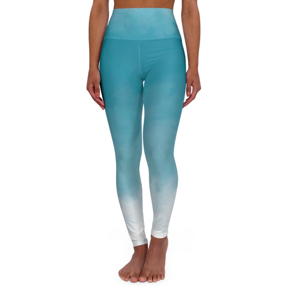 Ocean Ombre High Waisted Leggings | Blue Gradient Yoga Leggings