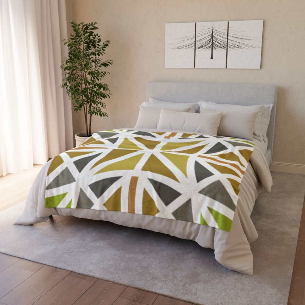 Geometric Abstract Soft Polyester Blanket