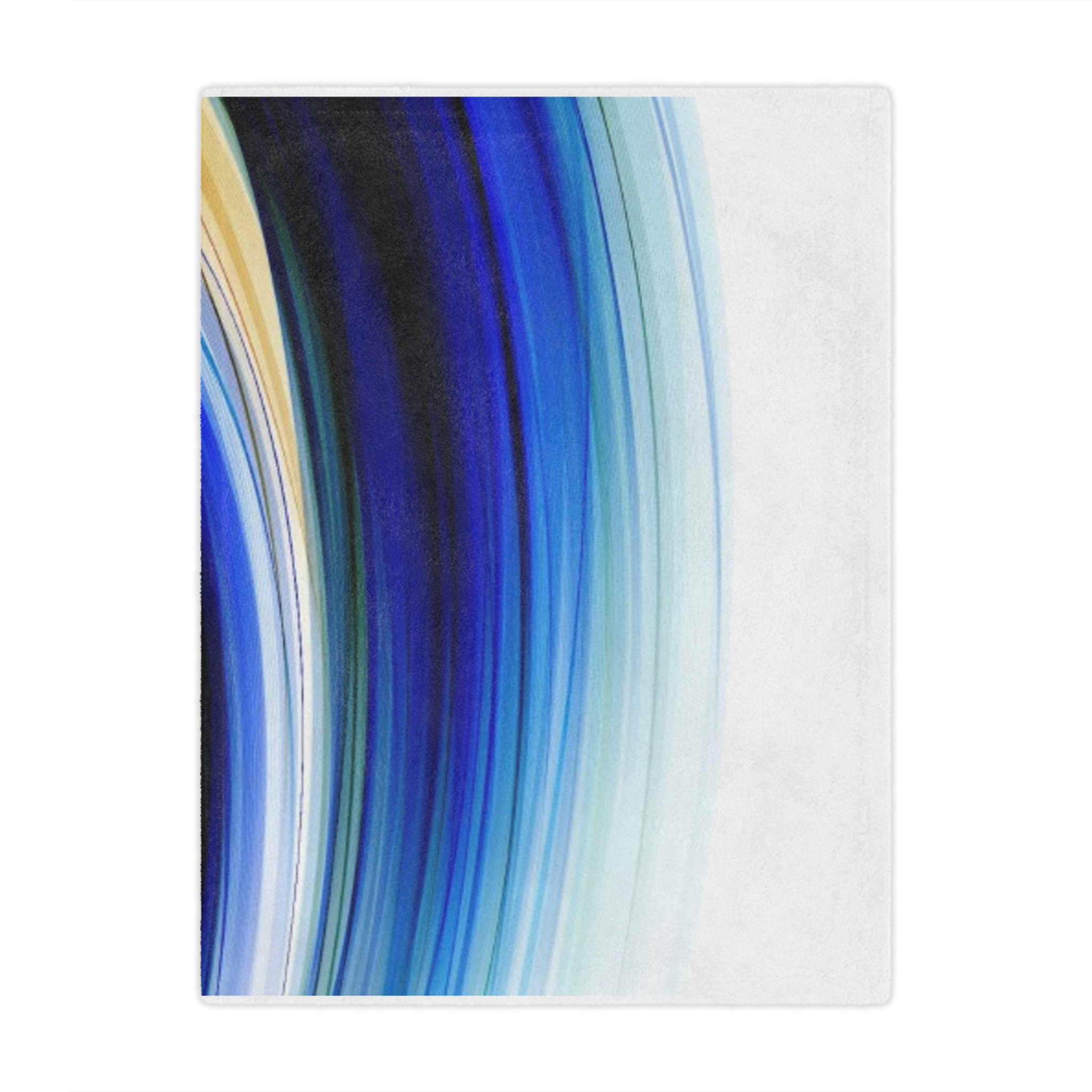 Abstract Blue Waves Minky Blanket - Image 2
