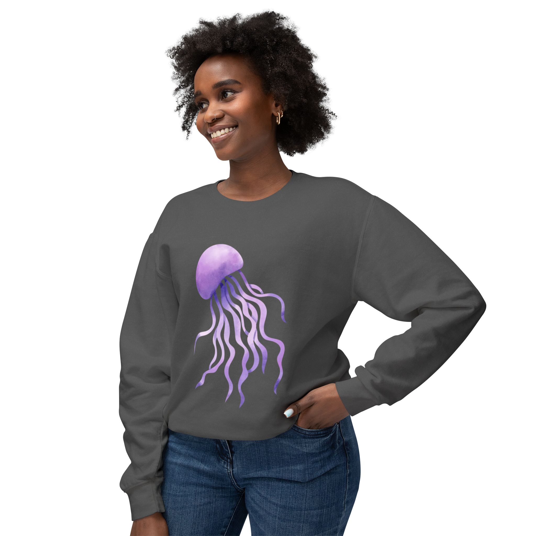 Purple Jellyfish Ocean-Inspired Sweatshirt - Image 27