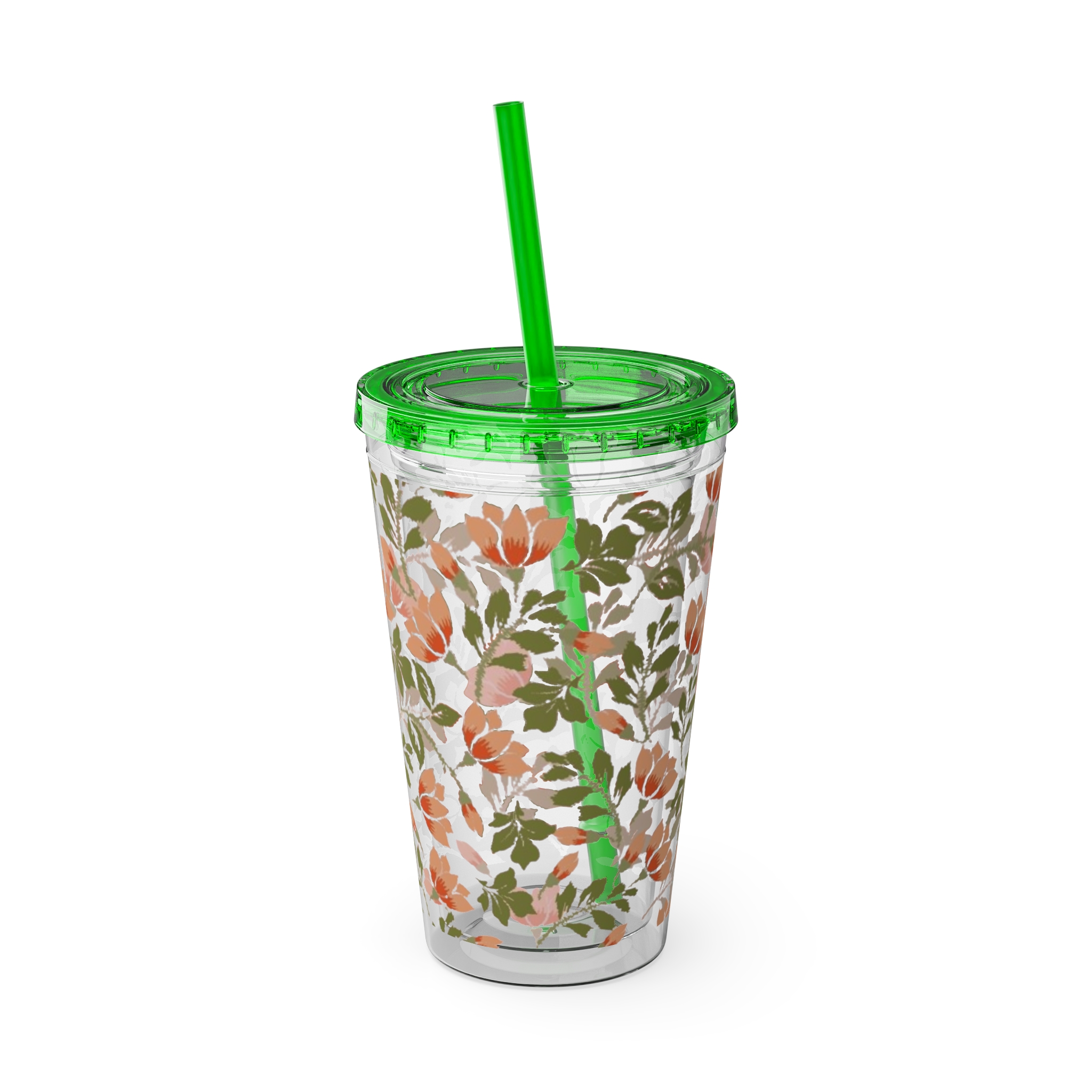 Floral Tumbler with Straw, 16oz - Image 18