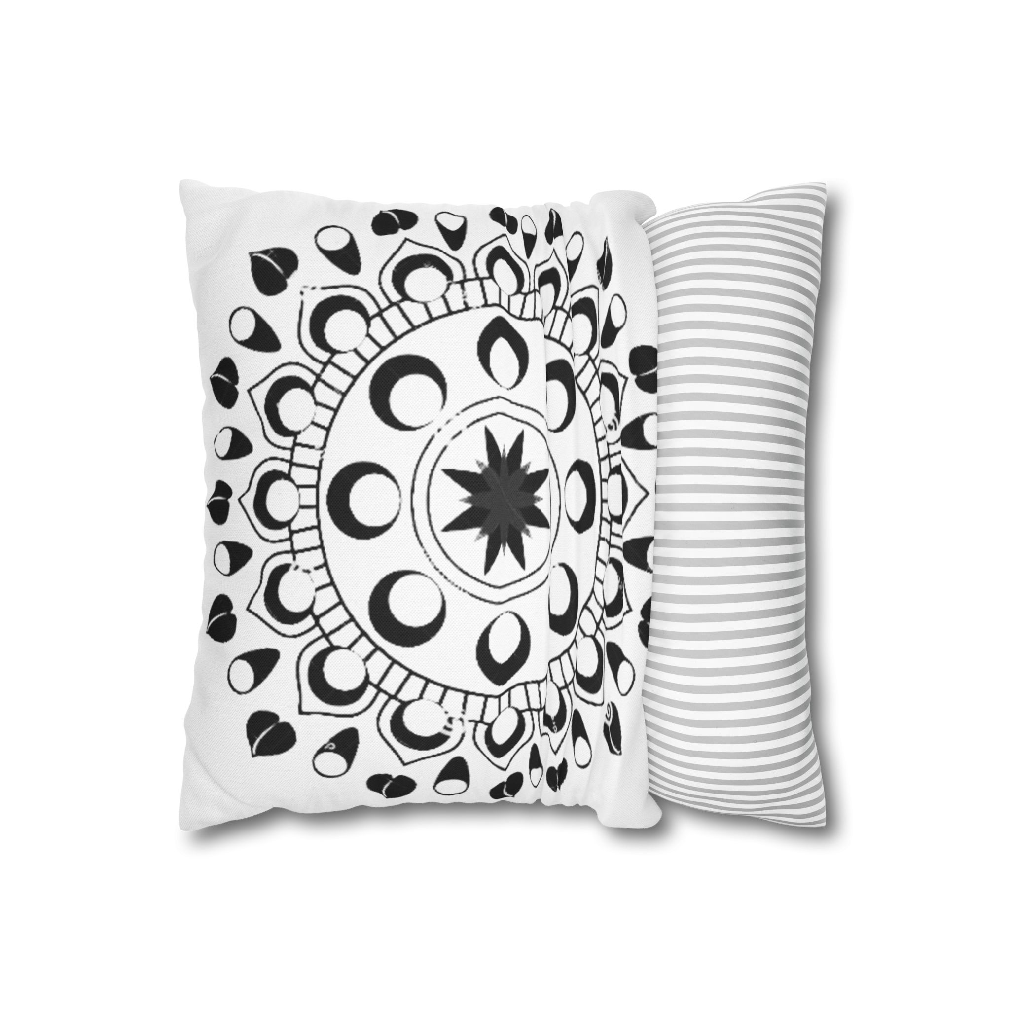 Celestial Moon Phases Mandala Square Pillowcase - Image 3